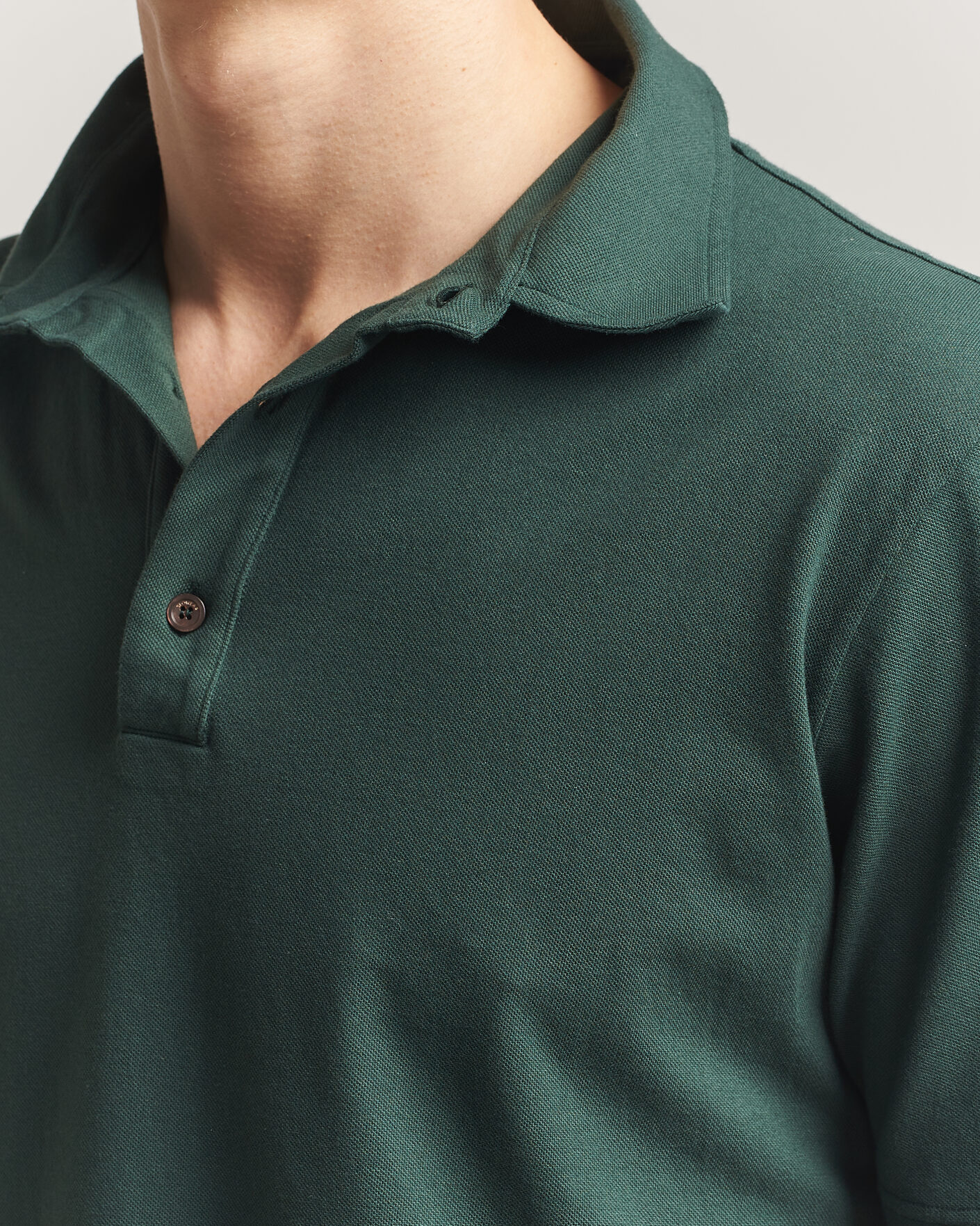 Hombres | Polos | Zanone | Soft Cotton Piquet Polo Dark Green