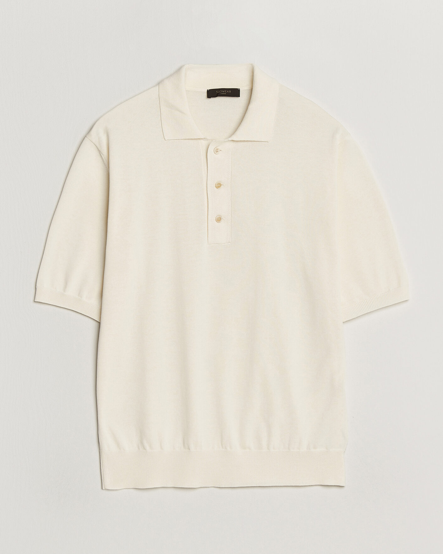 Hombres | Polos | Zanone | Knitted Cotton Polo Off White