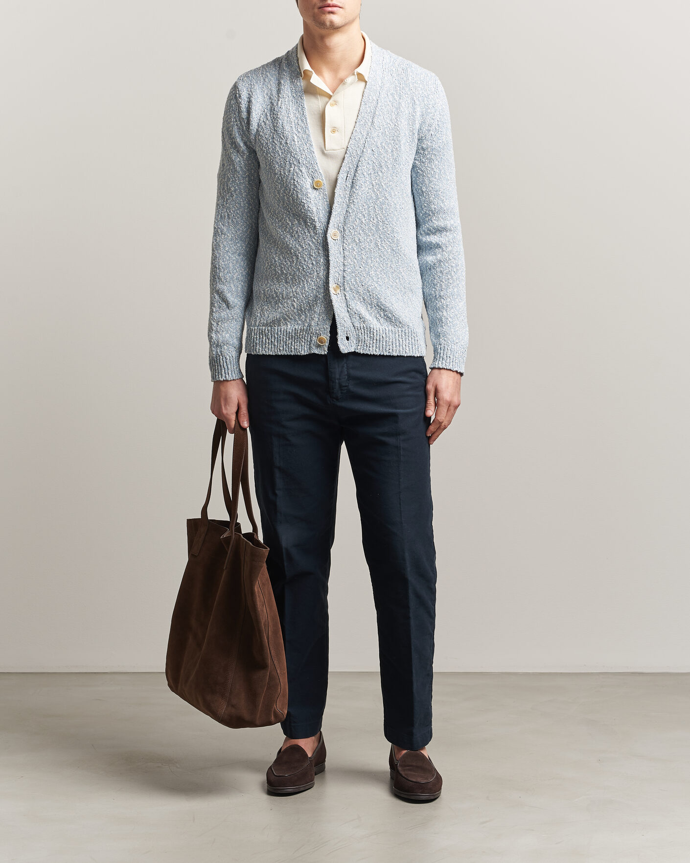 Hombres | Jerséis y prendas de punto | Zanone | Mouline Cardigan Sky Blue