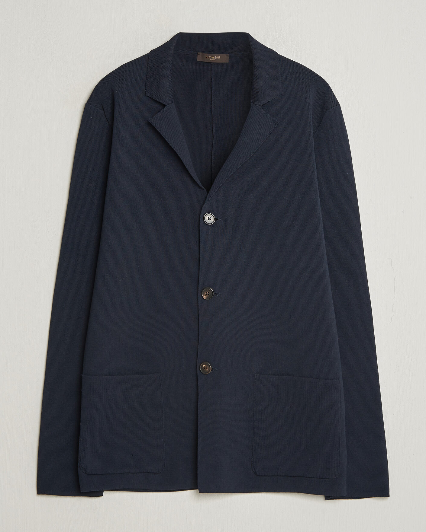 Hombres | Blazers | Zanone | Knitted Cotton Blazer Navy
