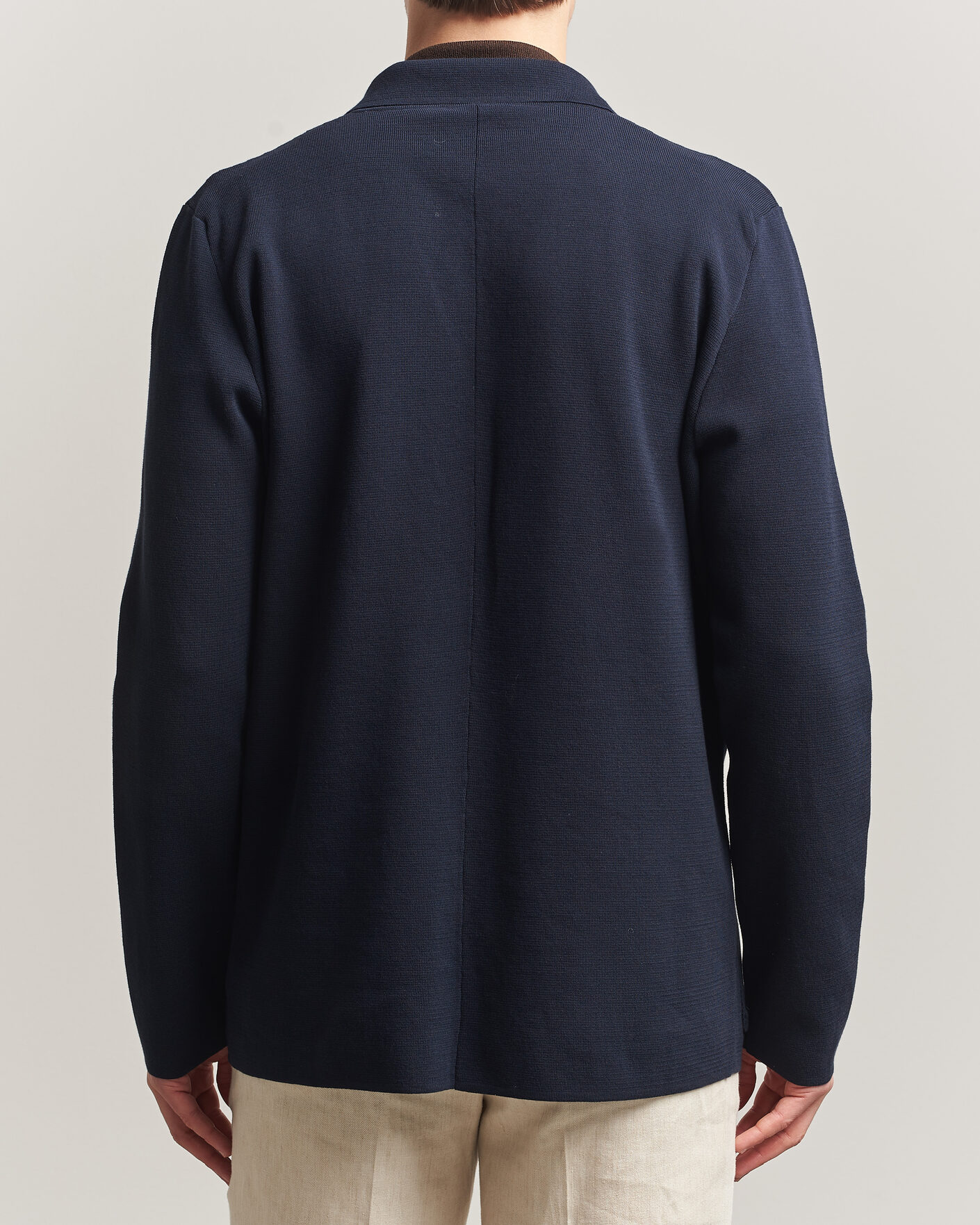 Hombres | Blazers | Zanone | Knitted Cotton Blazer Navy