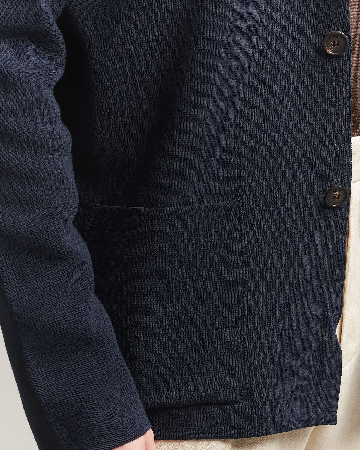 Hombres | Blazers | Zanone | Knitted Cotton Blazer Navy