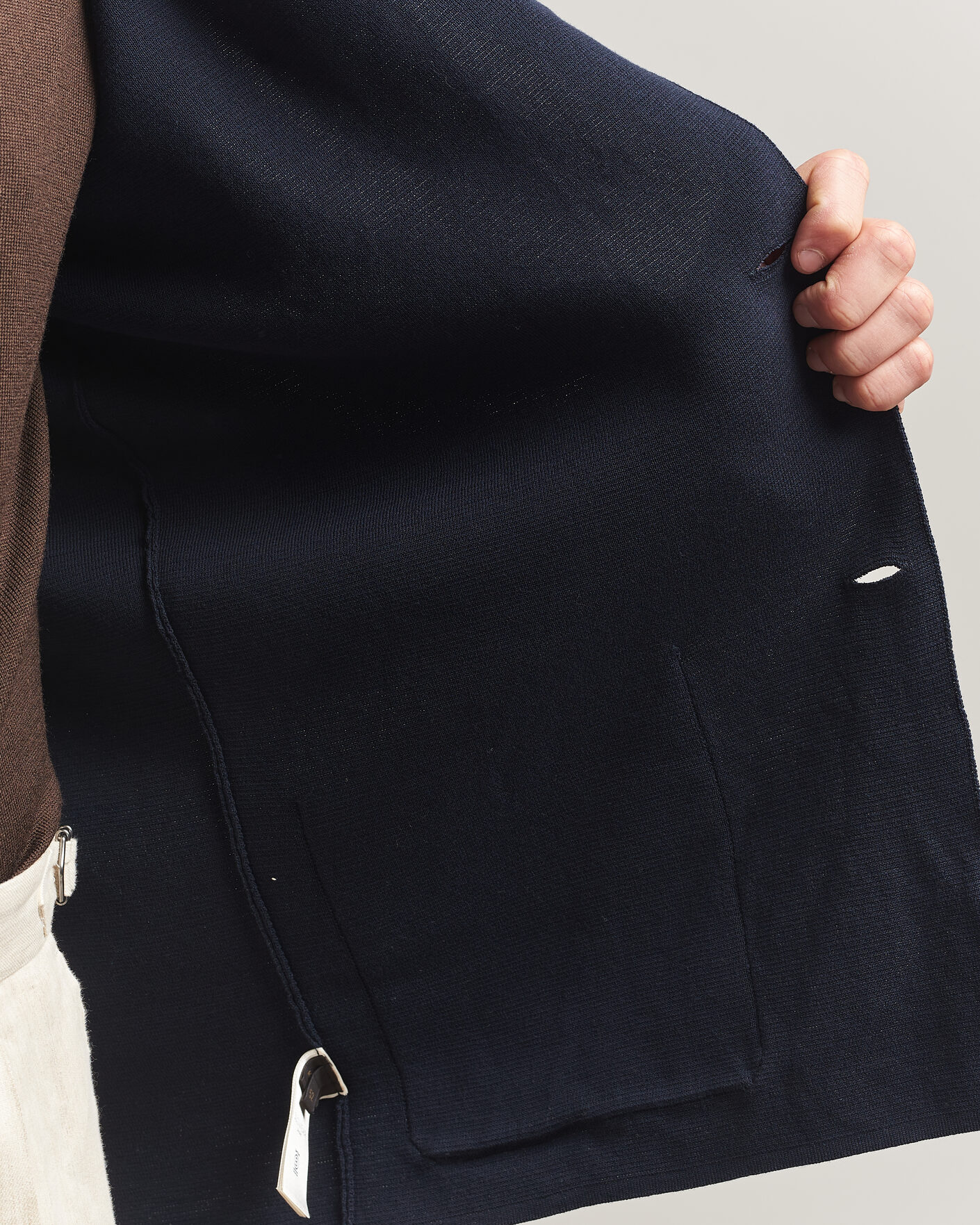 Hombres | Blazers | Zanone | Knitted Cotton Blazer Navy