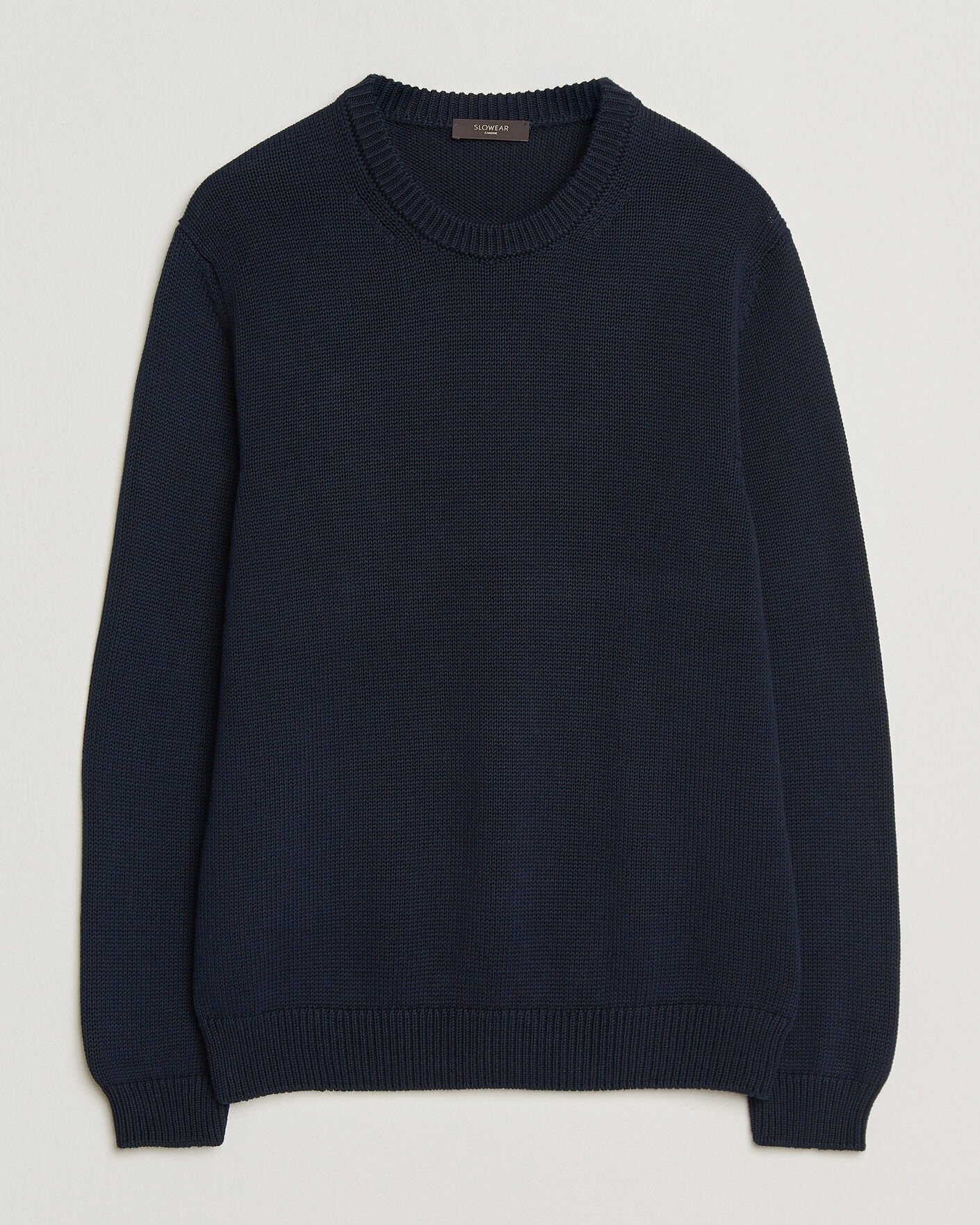 Hombres | Jerséis y prendas de punto | Zanone | Soft Cotton Crew Neck Sweater Navy