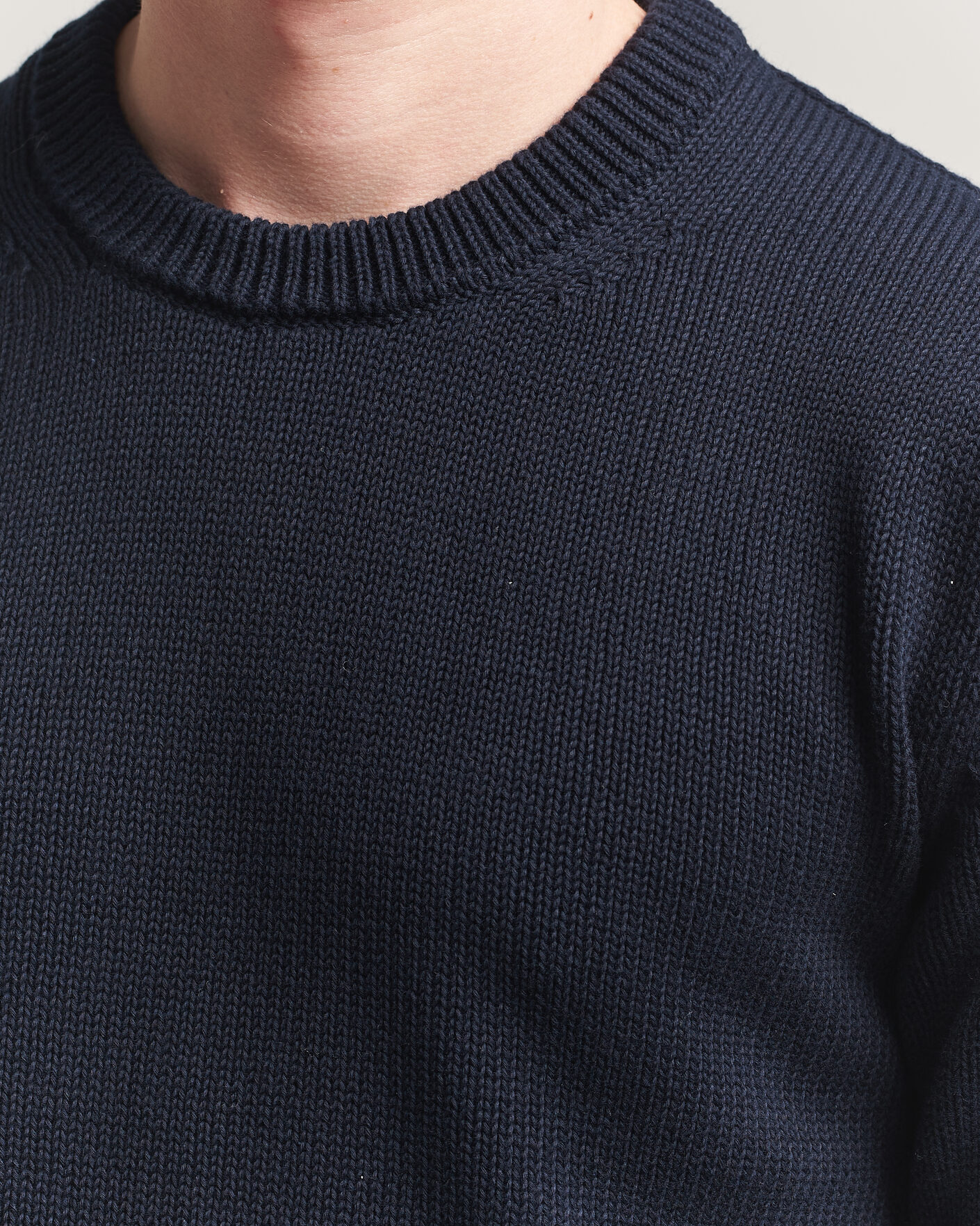 Hombres | Jerséis y prendas de punto | Zanone | Soft Cotton Crew Neck Sweater Navy