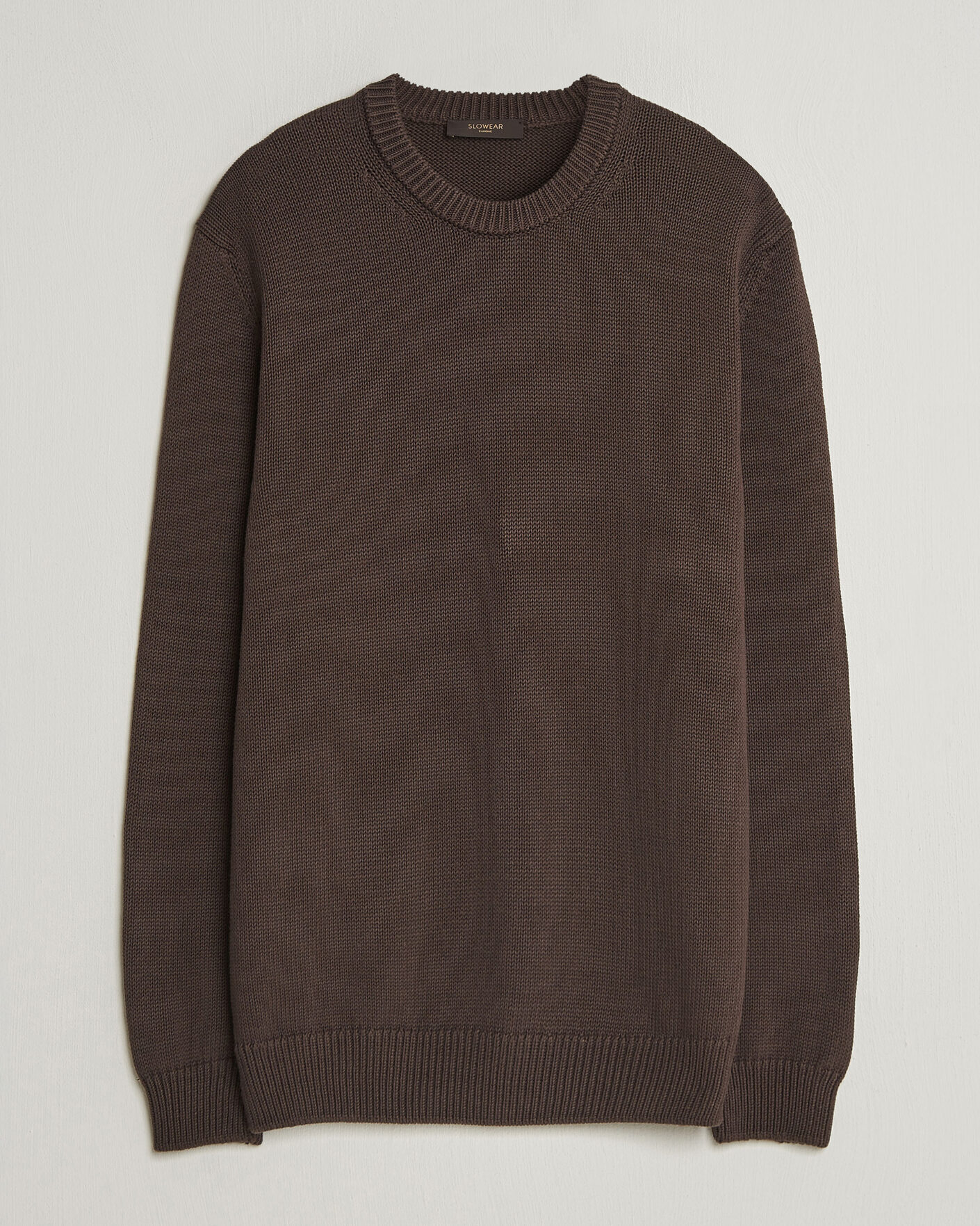 Hombres | Jerséis y prendas de punto | Zanone | Soft Cotton Crew Neck Sweater Chocolate