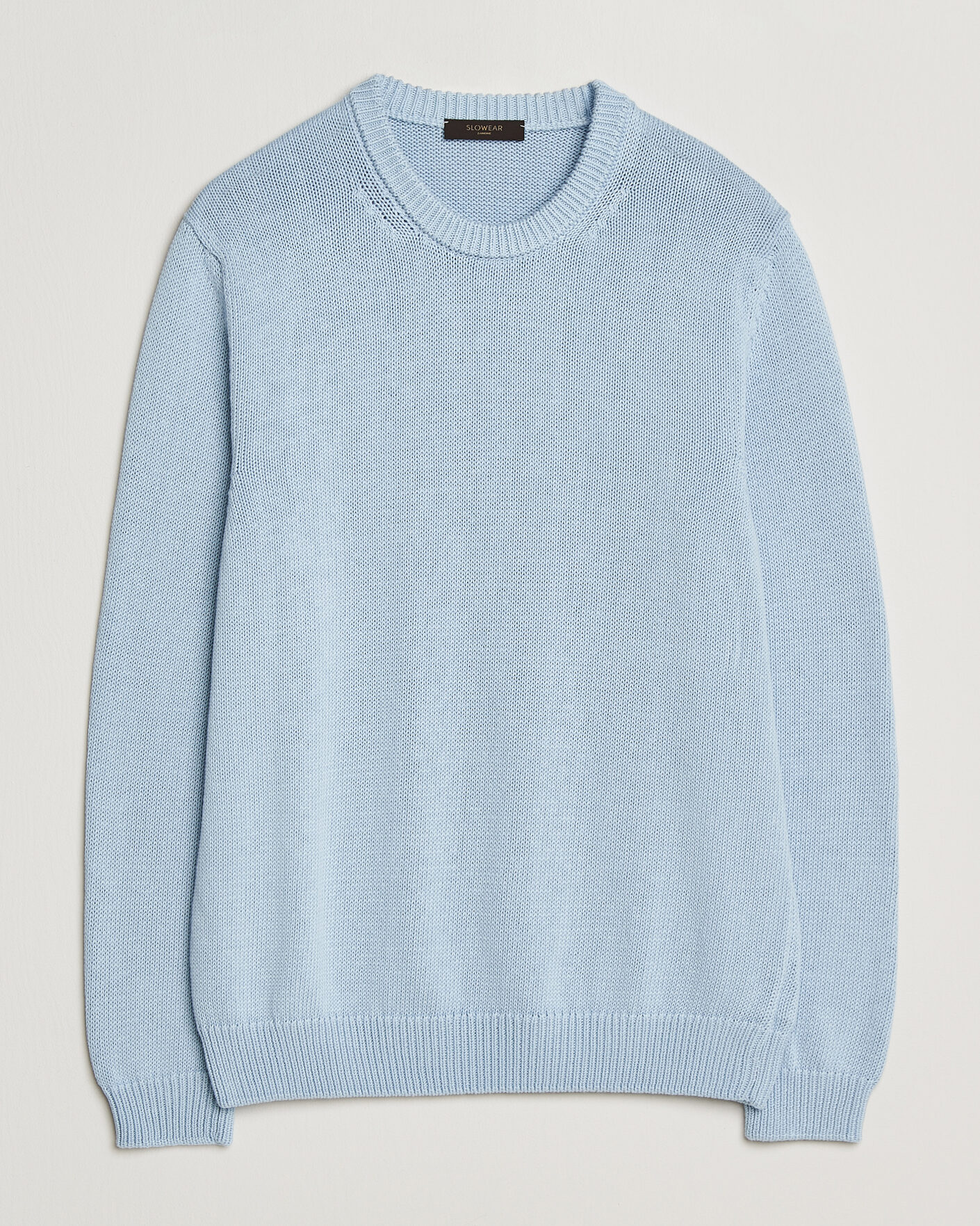 Hombres | Jerséis y prendas de punto | Zanone | Soft Cotton Crew Neck Sweater Sky Blue