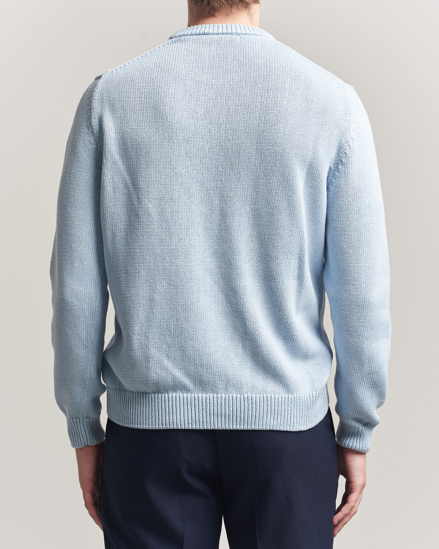 Hombres | Jerséis y prendas de punto | Zanone | Soft Cotton Crew Neck Sweater Sky Blue