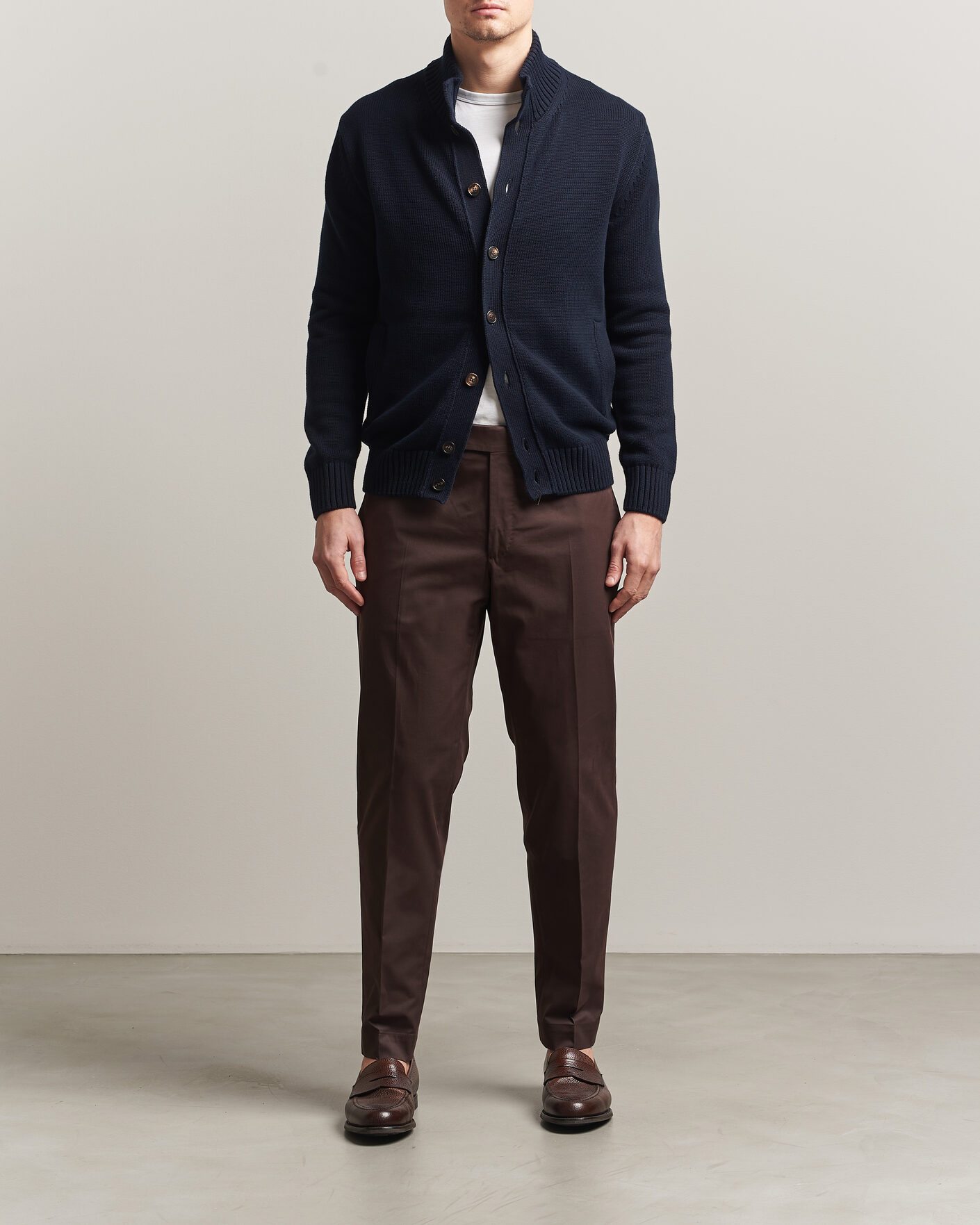 Hombres | Jerséis y prendas de punto | Zanone | Soft Cotton Chioto Cardigan Navy