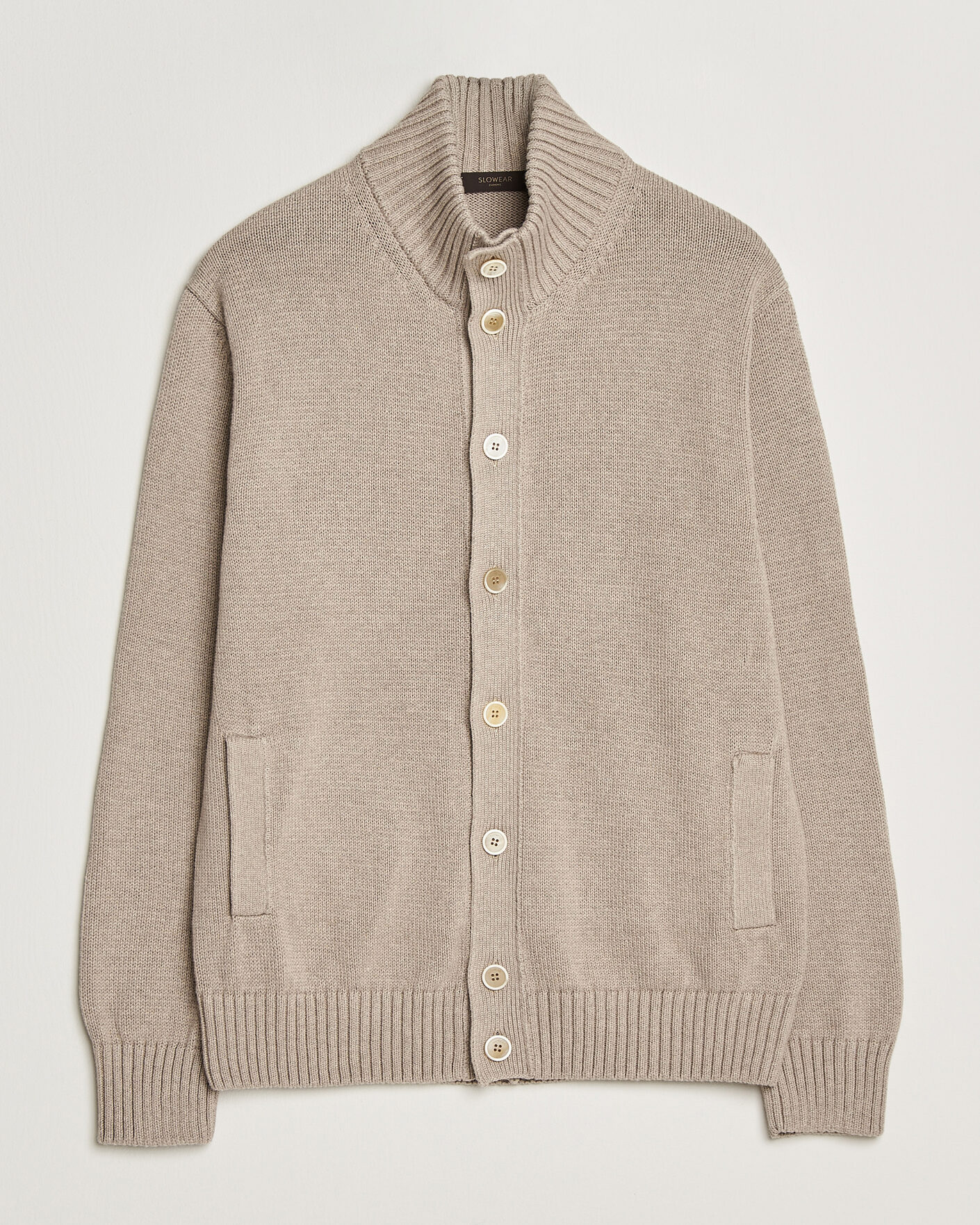 Hombres | Jerséis y prendas de punto | Zanone | Soft Cotton Chioto Cardigan Taupe