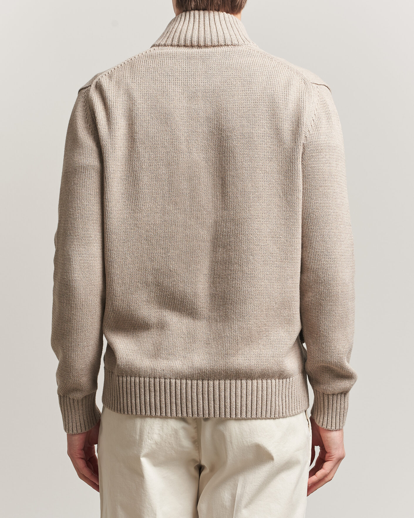 Hombres | Jerséis y prendas de punto | Zanone | Soft Cotton Chioto Cardigan Taupe