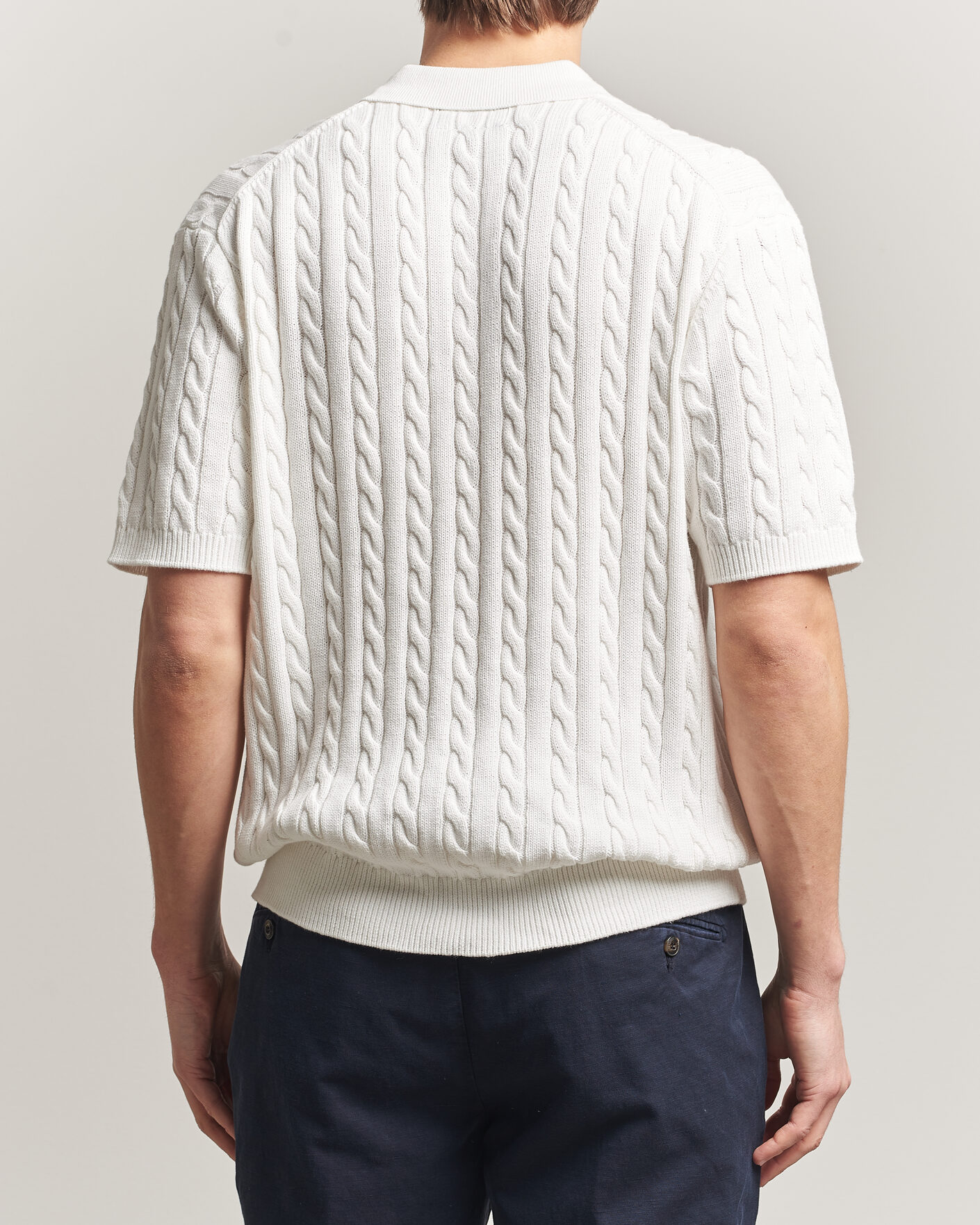 Hombres | Polos | BEAMS PLUS | Short Sleeve Cable Polo White