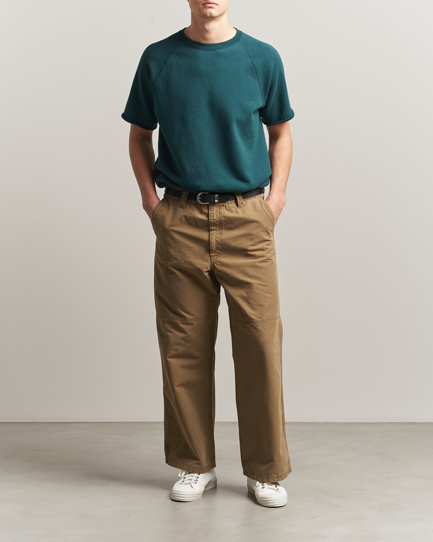 Hombres | Camisetas | BEAMS PLUS | Short Sleeve Cut Off Sweat Dark Green