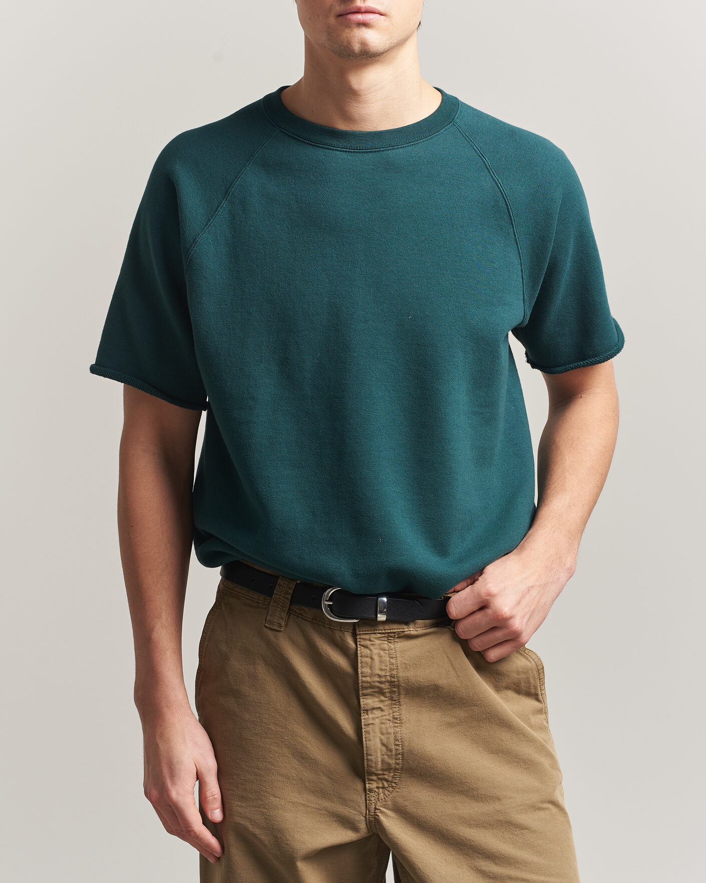 Hombres | Camisetas | BEAMS PLUS | Short Sleeve Cut Off Sweat Dark Green