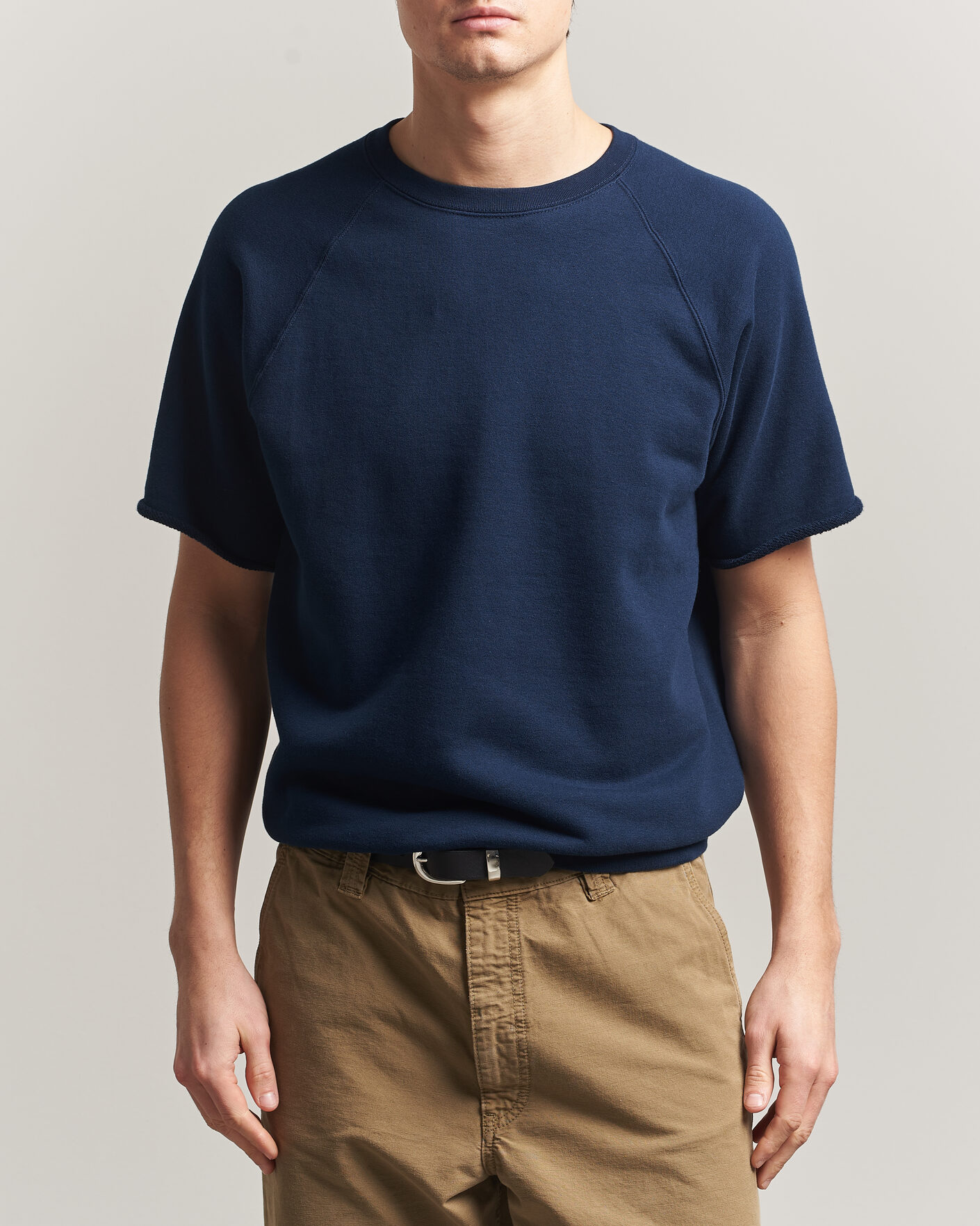 Hombres | Camisetas | BEAMS PLUS | Short Sleeve Cut Off Sweat Navy