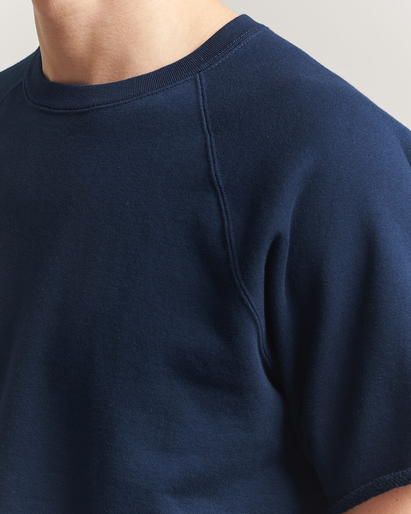 Hombres | Camisetas | BEAMS PLUS | Short Sleeve Cut Off Sweat Navy