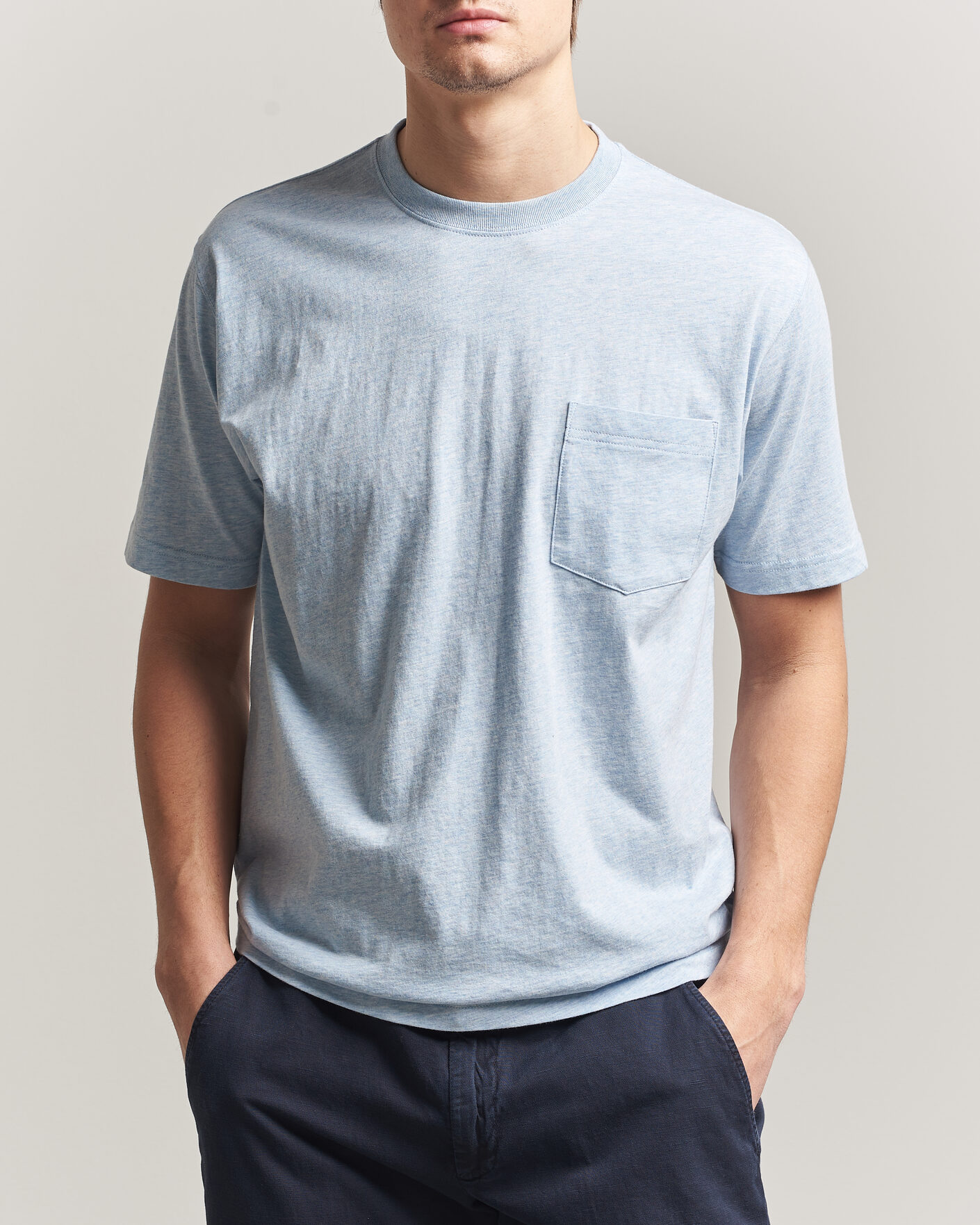 Hombres | Camisetas | BEAMS PLUS | Pocket Tee Sax Blue
