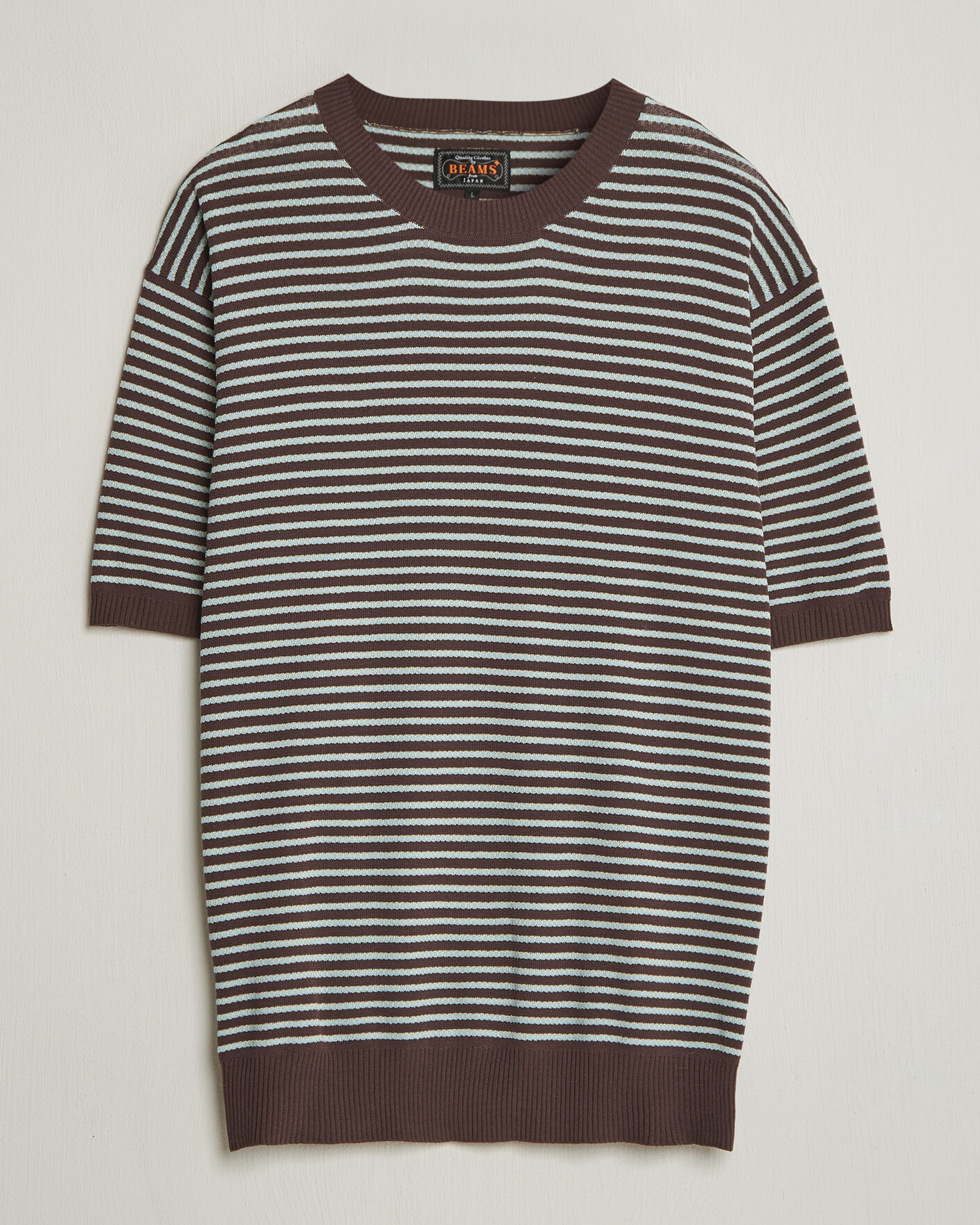 Hombres | Camisetas | BEAMS PLUS | Jacquard Knit T-Shirt Brown