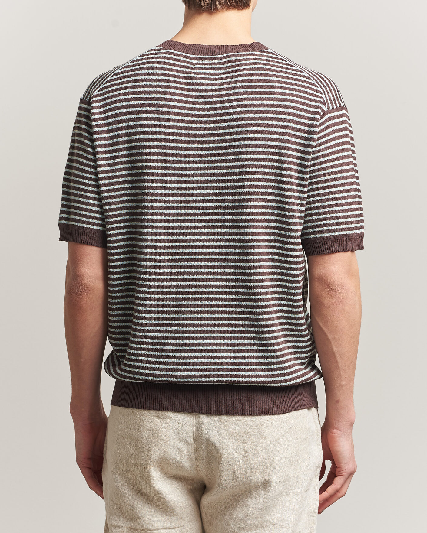 Hombres | Camisetas | BEAMS PLUS | Jacquard Knit T-Shirt Brown