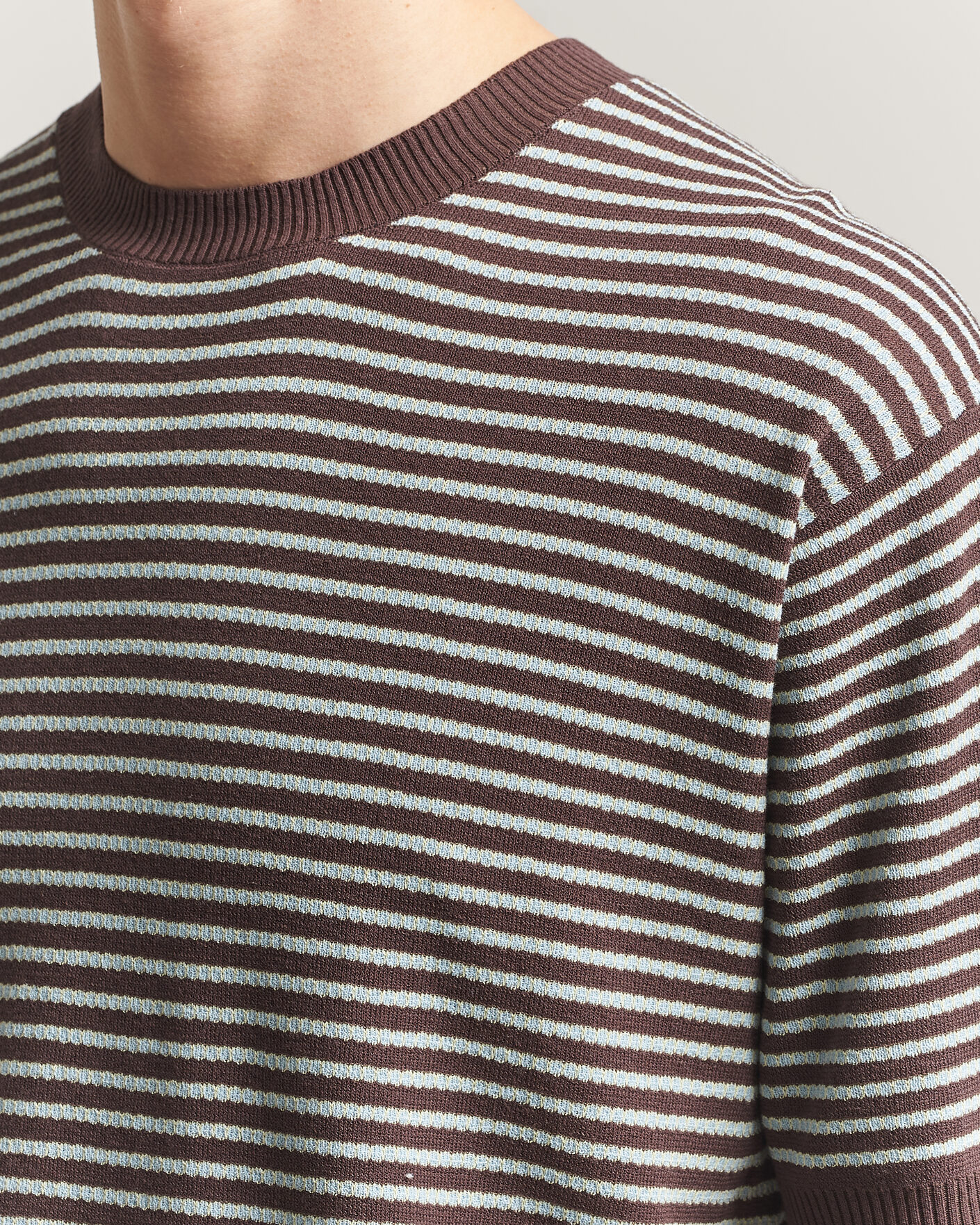 Hombres | Camisetas | BEAMS PLUS | Jacquard Knit T-Shirt Brown