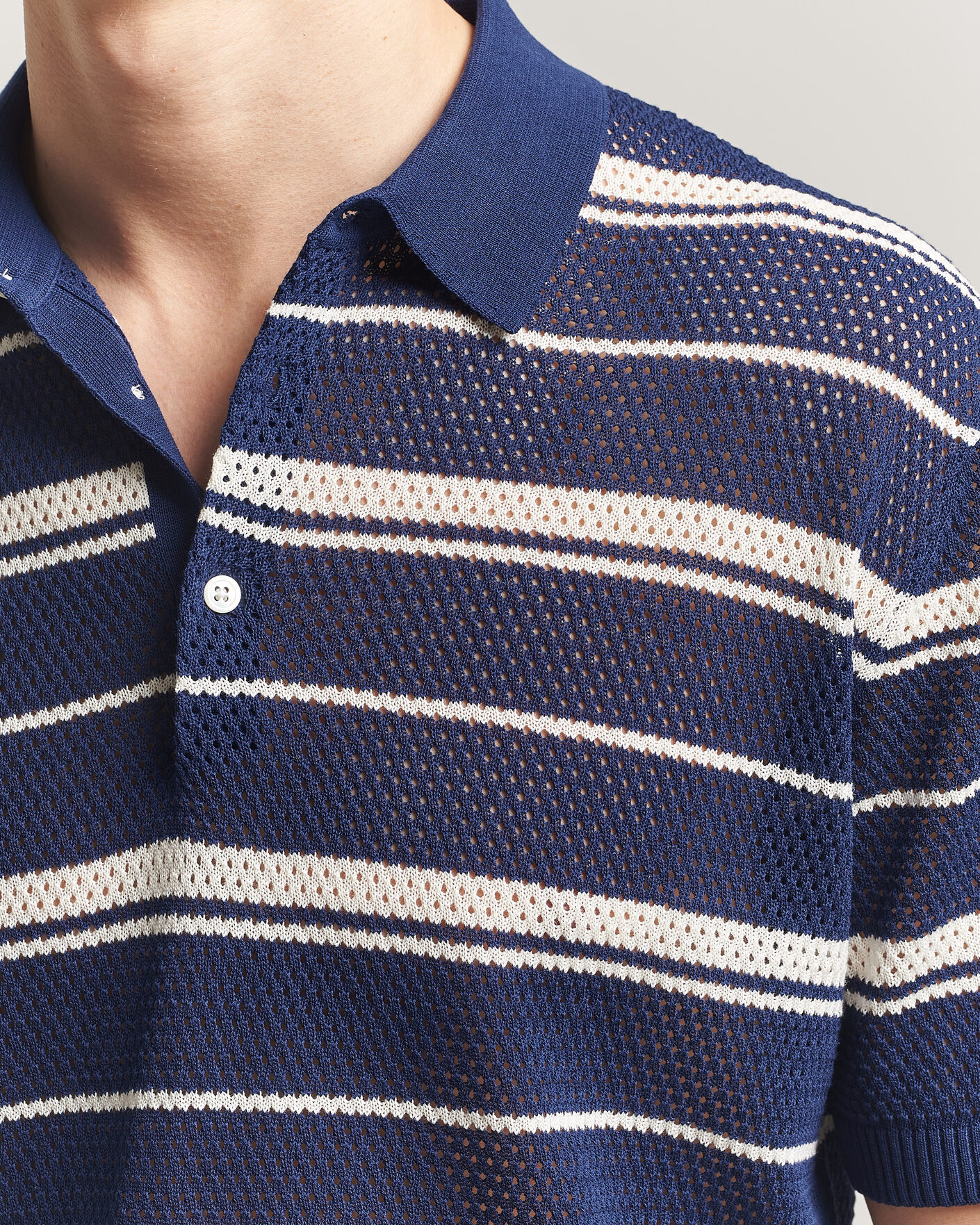 Hombres | Polos | BEAMS PLUS | Short Sleeve Mesh Knit Polo Navy