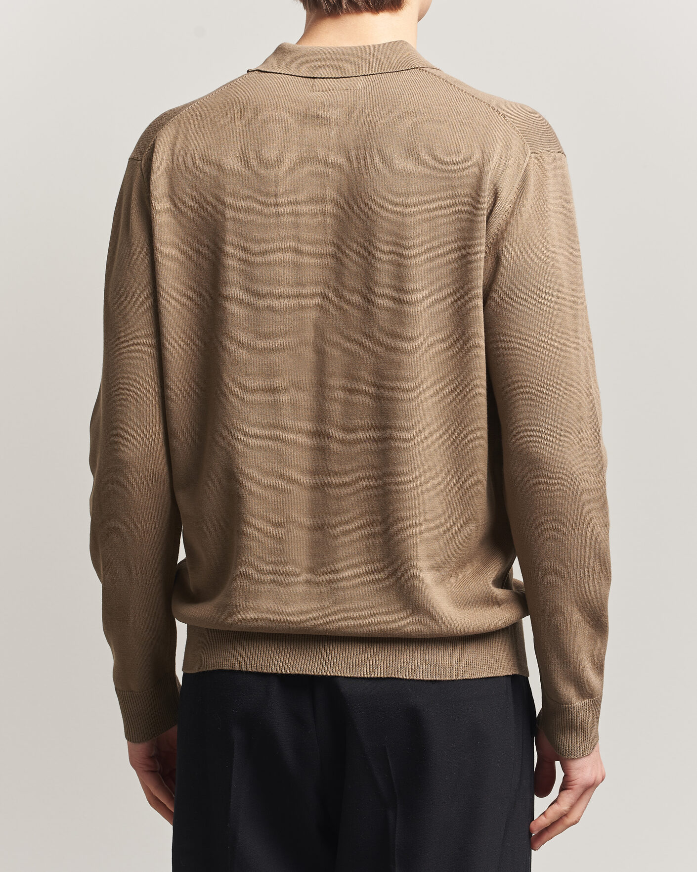 Hombres | Polos | BEAMS PLUS | Long Sleeve 12G Knit Polo Mocha