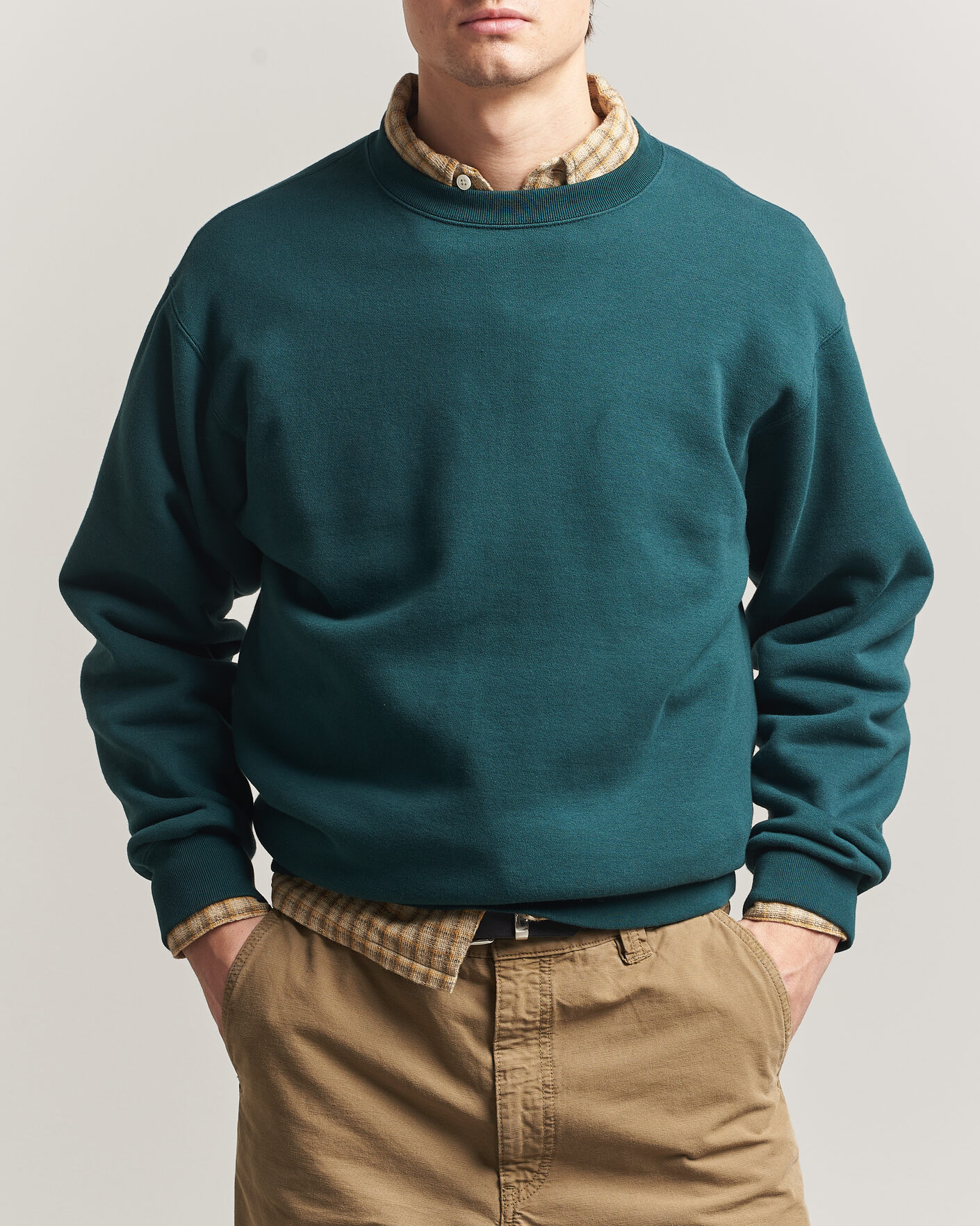 Hombres | Jerséis y prendas de punto | BEAMS PLUS | Crew Sweat Dark Green