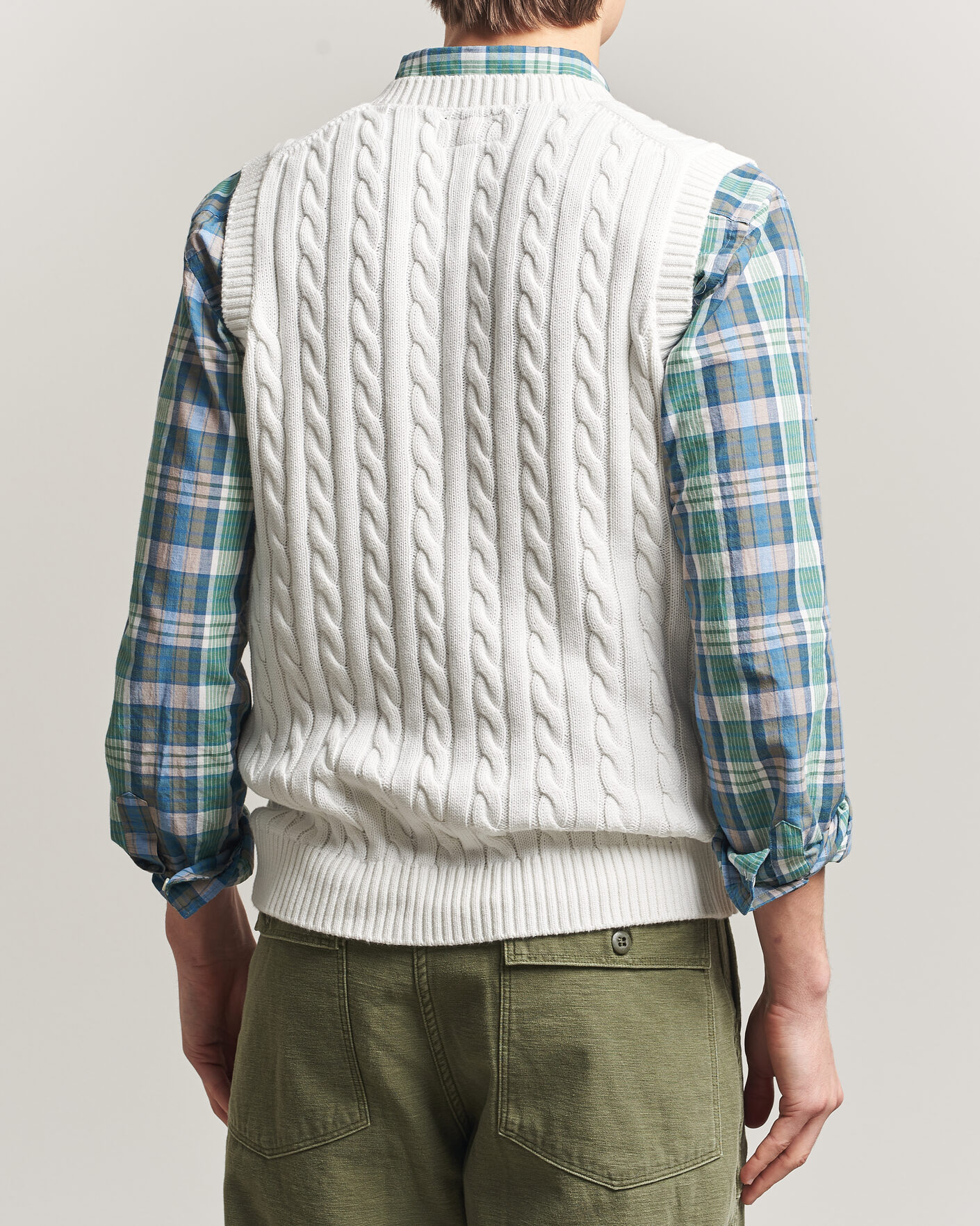 Hombres | Jerséis y prendas de punto | BEAMS PLUS | Cable Knit Vest White