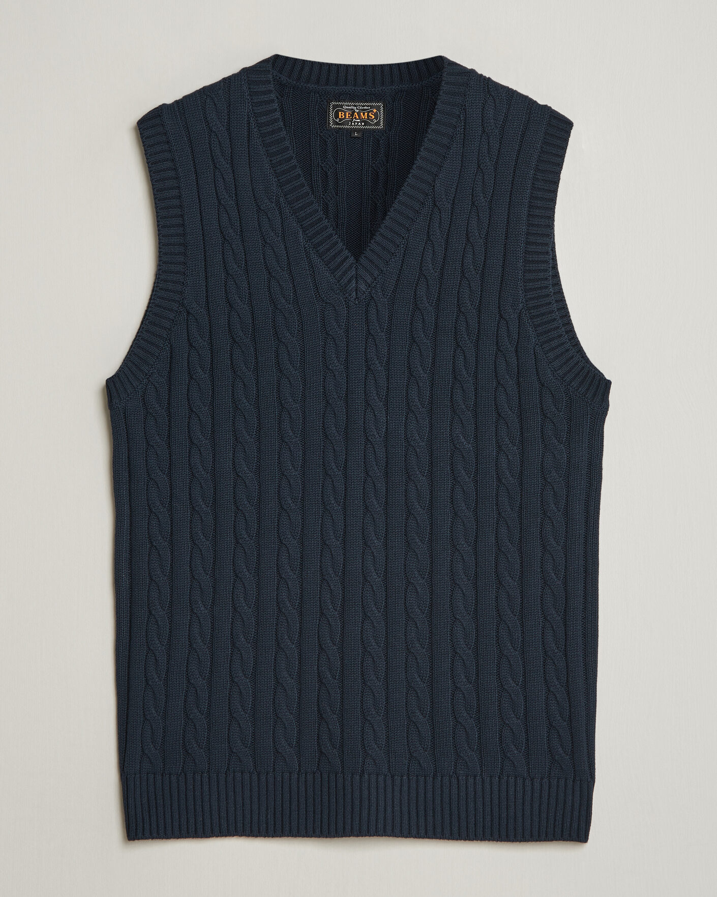Hombres | Jerséis y prendas de punto | BEAMS PLUS | Cable Knit Vest Navy