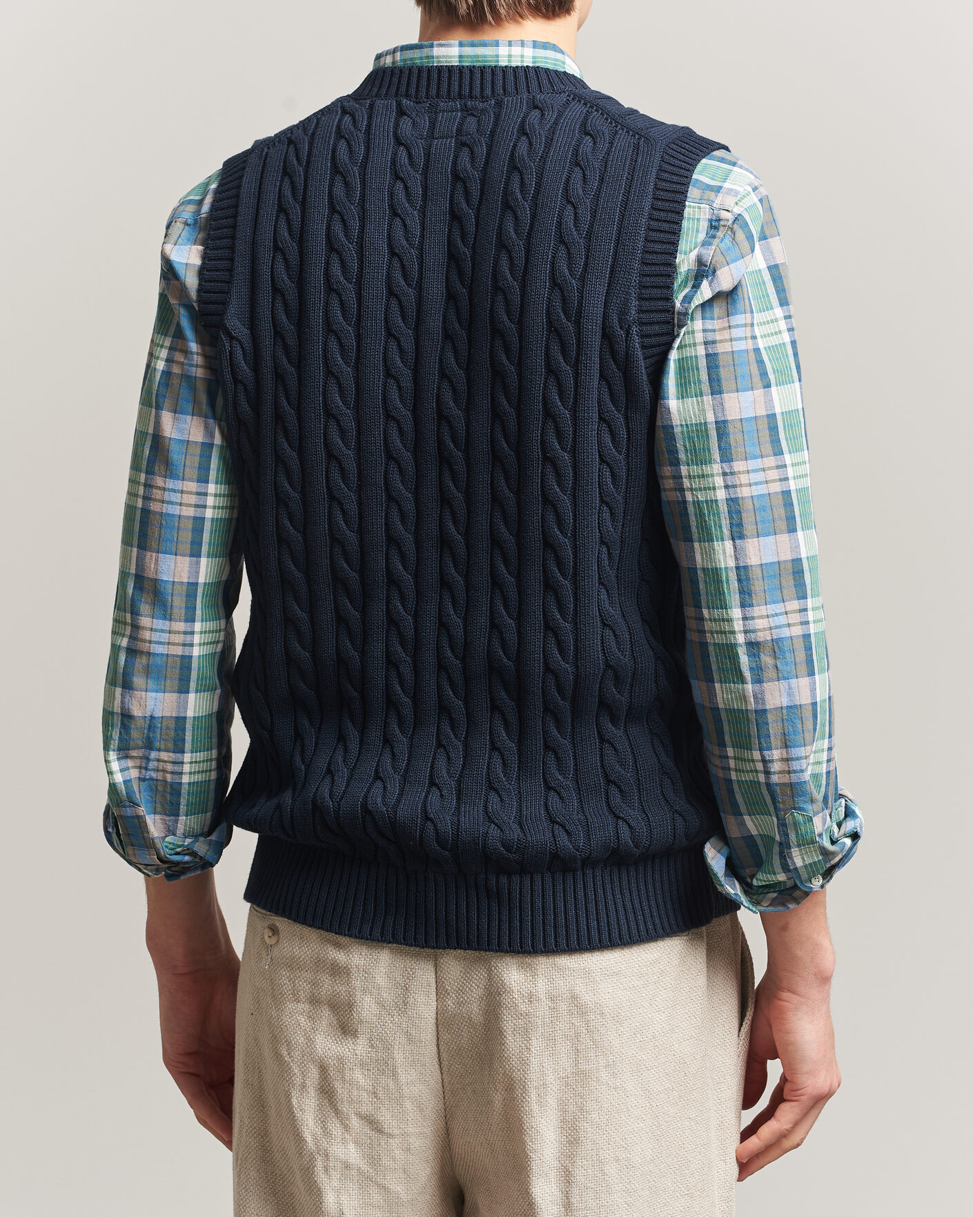Hombres | Jerséis y prendas de punto | BEAMS PLUS | Cable Knit Vest Navy