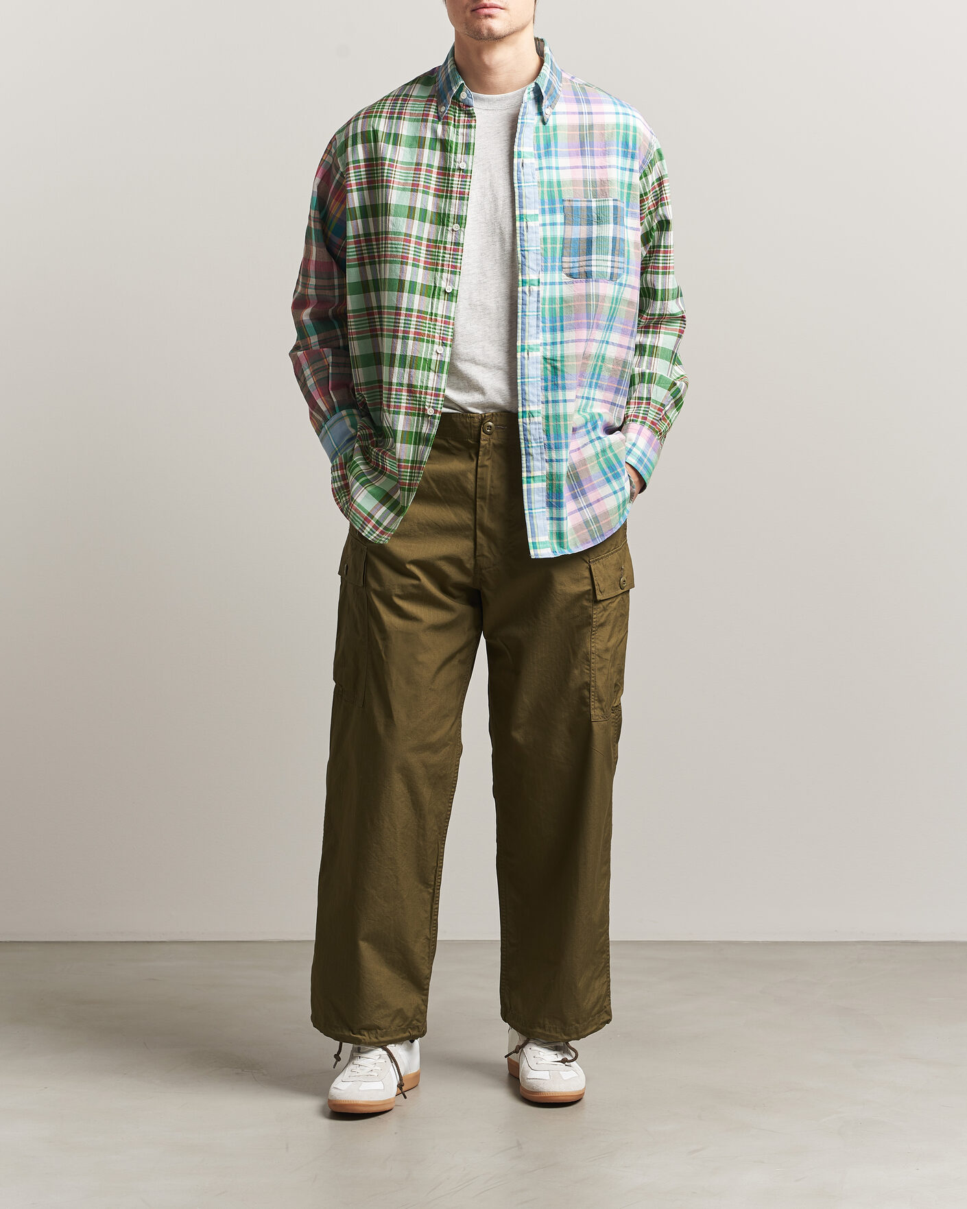 Hombres | Camisas | BEAMS PLUS | Patchwork Madras Shirt Multicolour