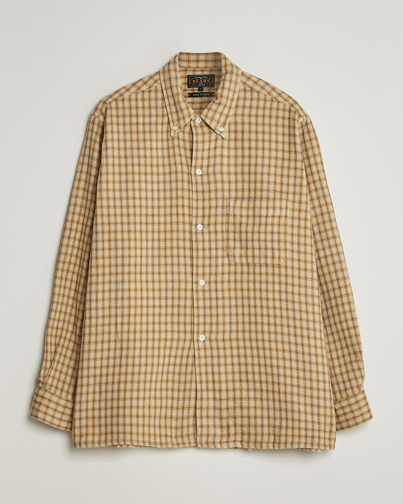 Hombres | Camisas | BEAMS PLUS | Panama Plaid Button Down Shirt Beige