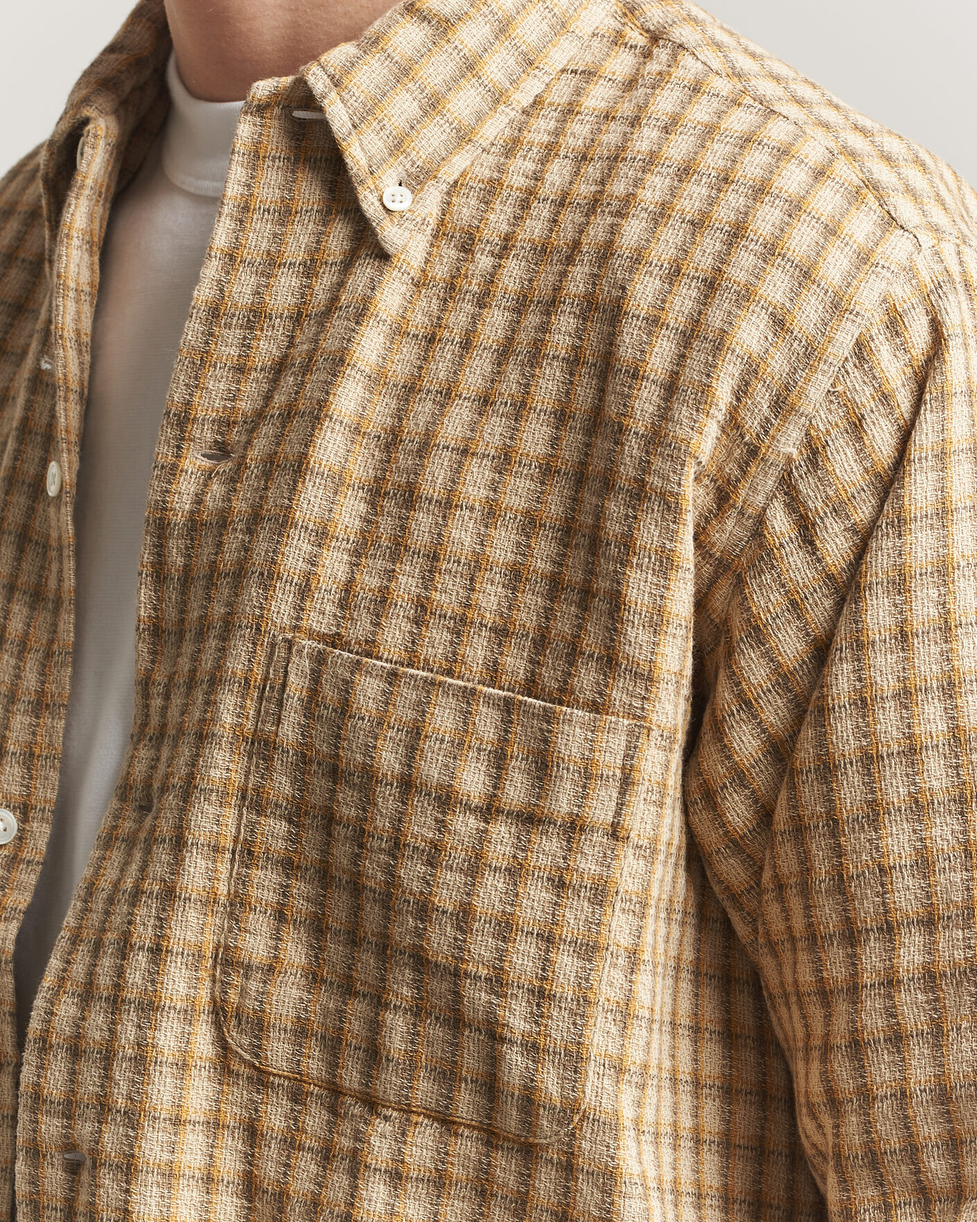 Hombres | Camisas | BEAMS PLUS | Panama Plaid Button Down Shirt Beige