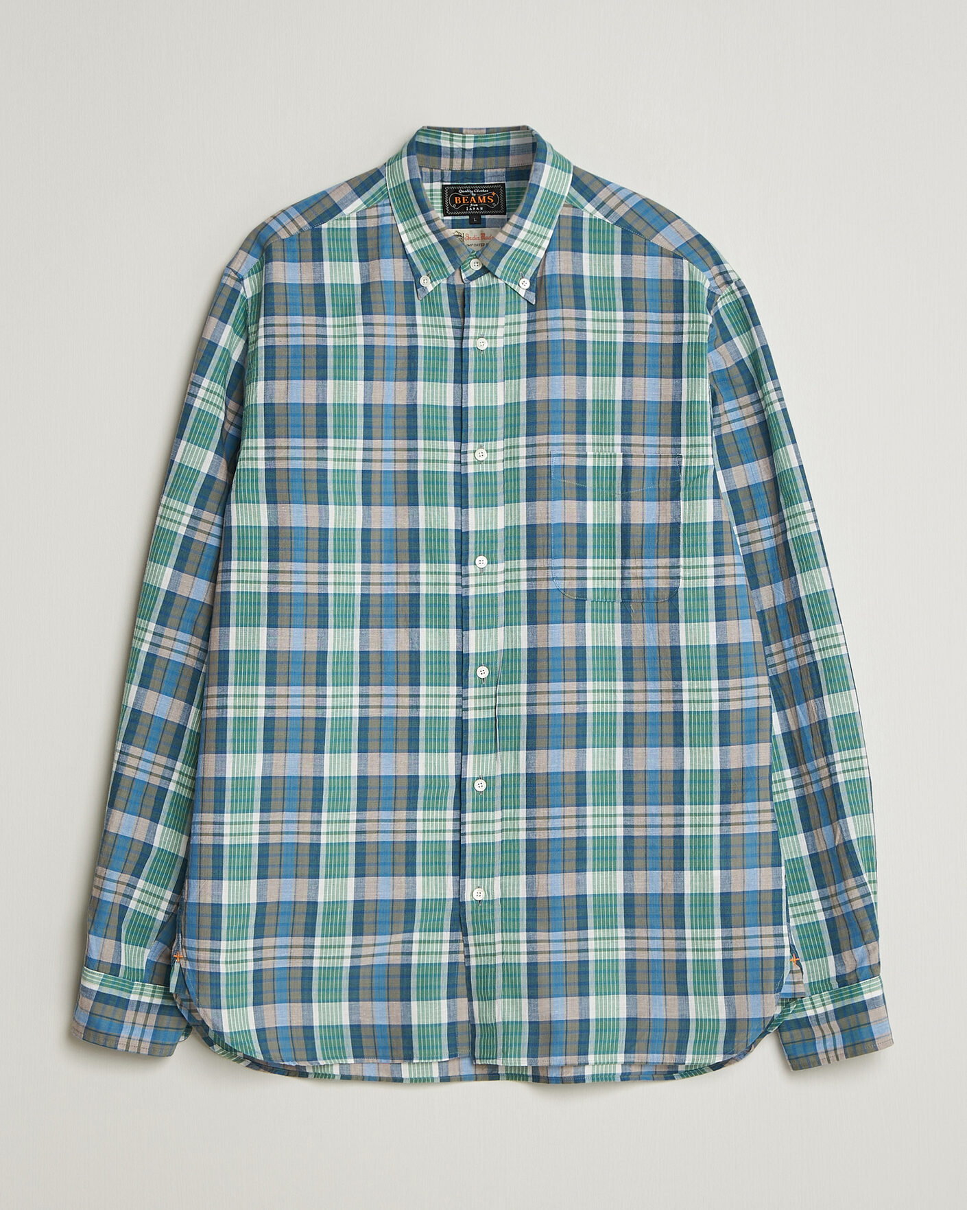 Hombres | Camisas | BEAMS PLUS | Madras Button Down Shirt Blue