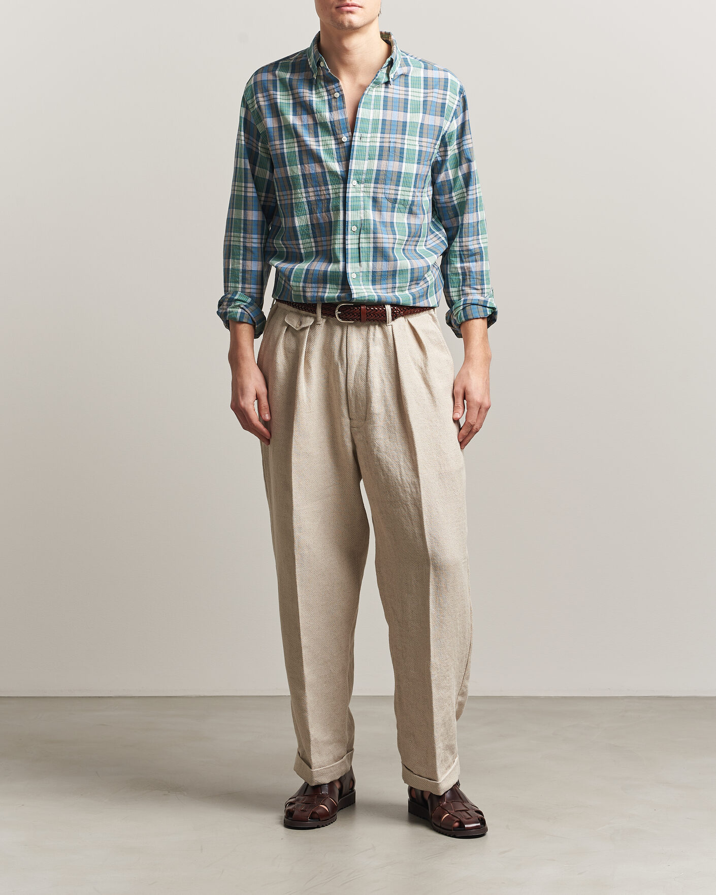 Hombres | Camisas | BEAMS PLUS | Madras Button Down Shirt Blue