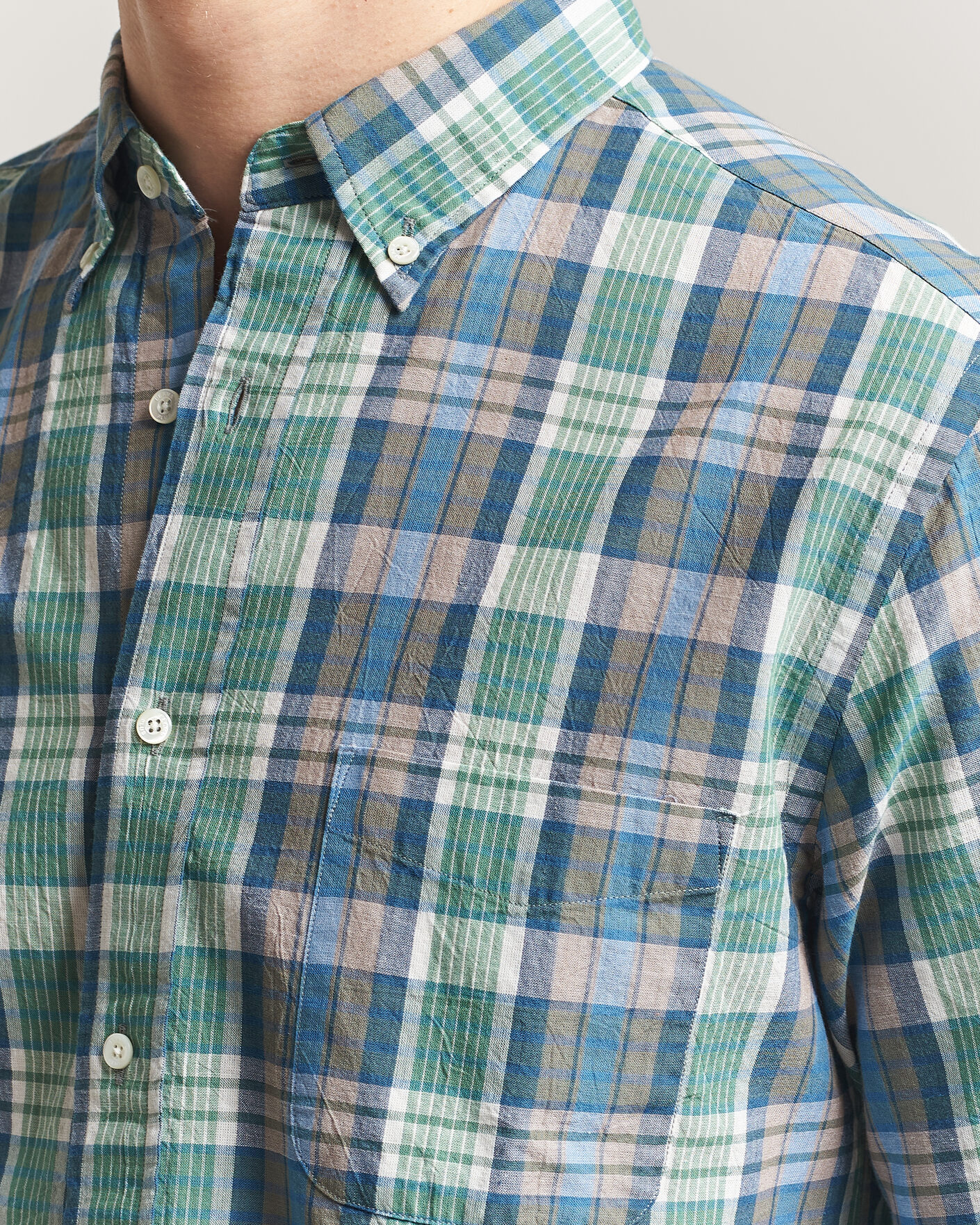 Hombres | Camisas | BEAMS PLUS | Madras Button Down Shirt Blue