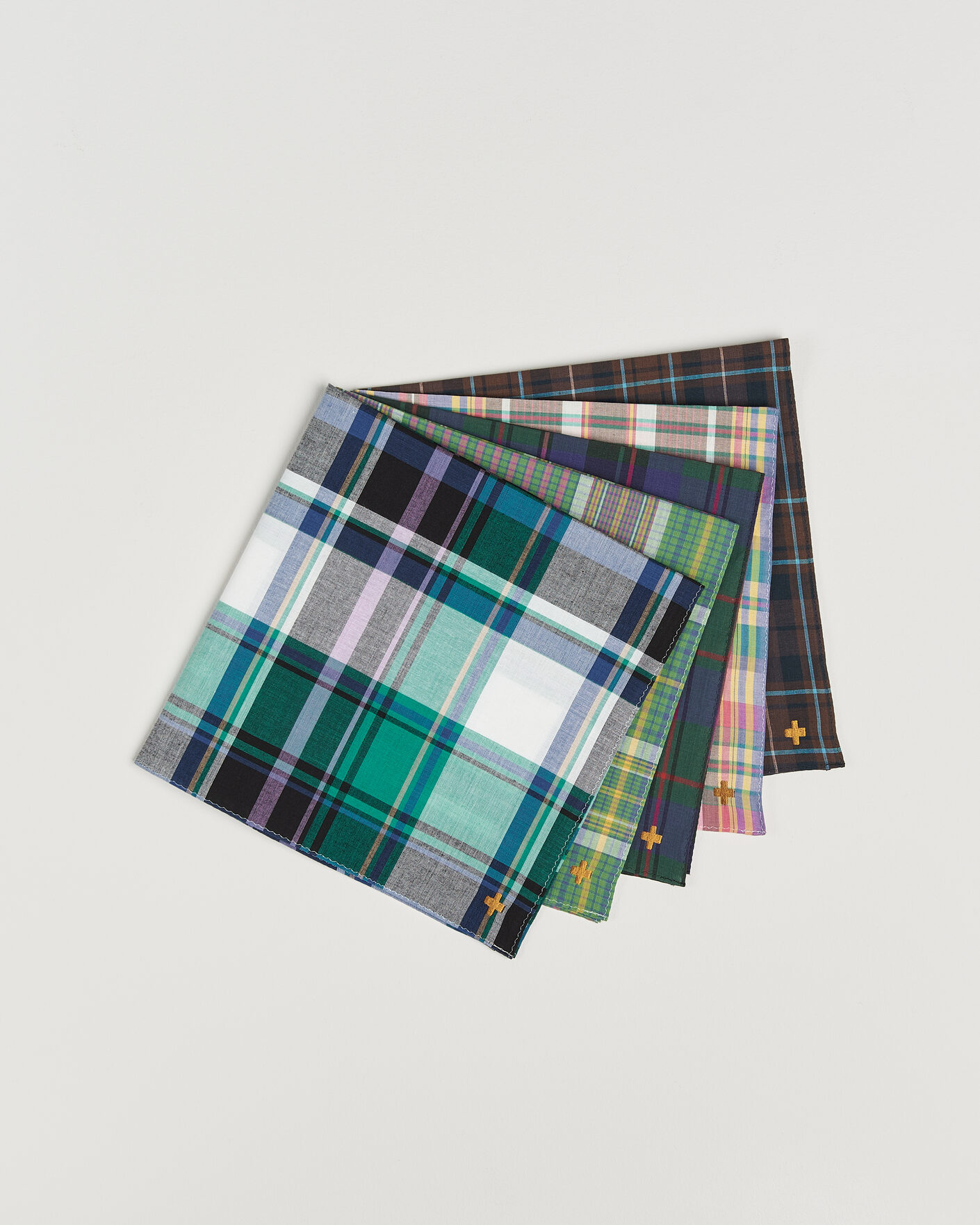Hombres | Pañuelos de bolsillo | BEAMS PLUS | 5-Pack Madras Handkerchief Multicolour