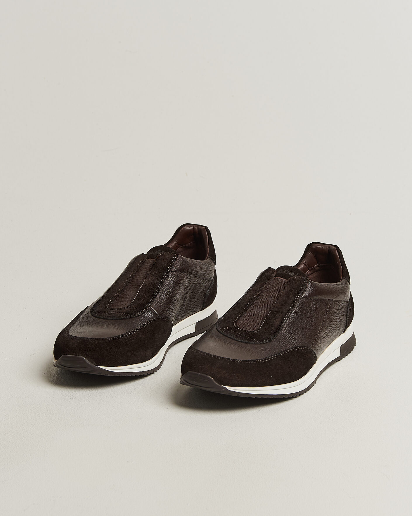 Hombres | Zapatillas | Loake 1880 | Ballantyne Suede/Leather Sneaker Dark Brown
