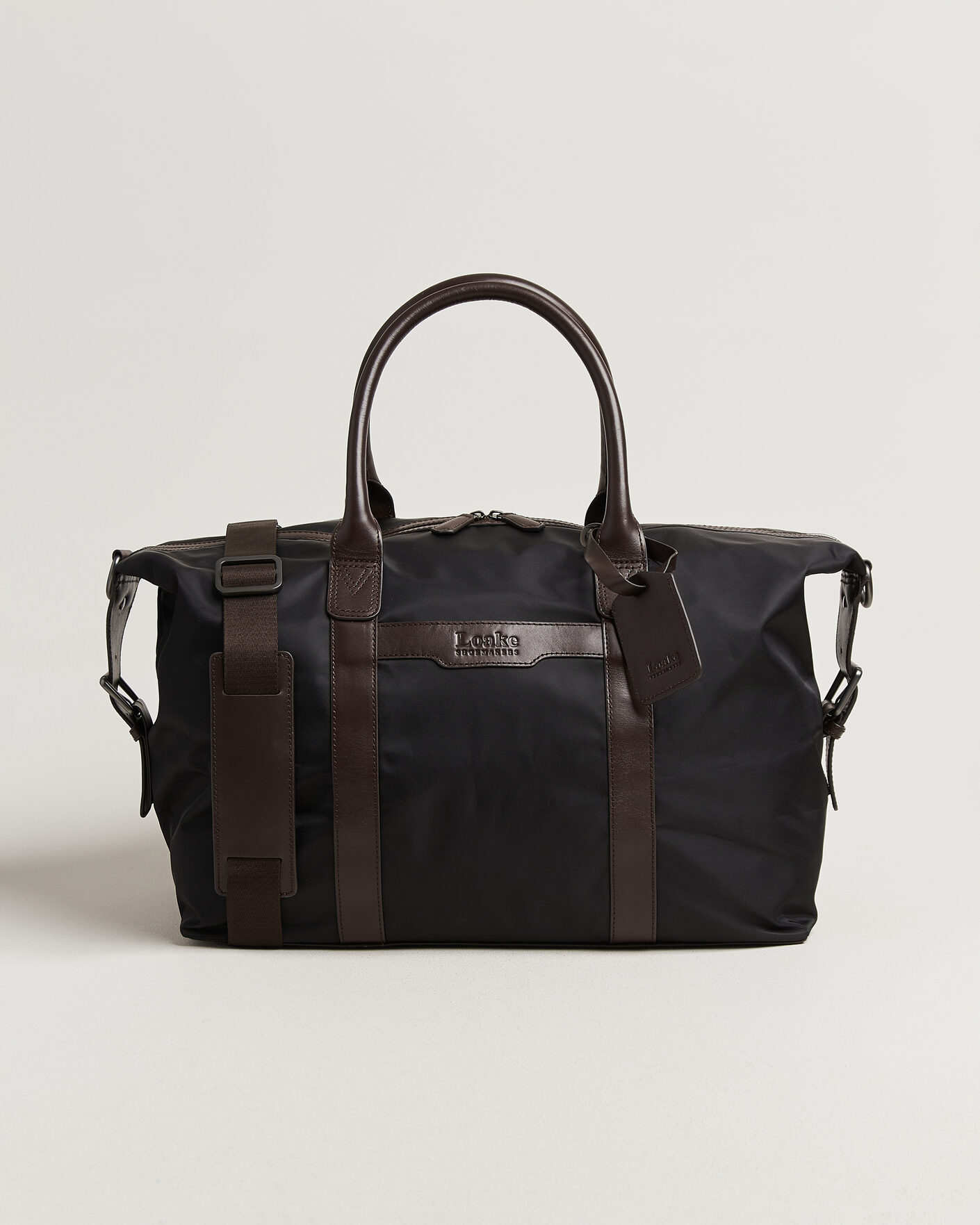 Hombres | Bolsos | Loake Shoemakers | Gower Nylon/Leather Holdall Black