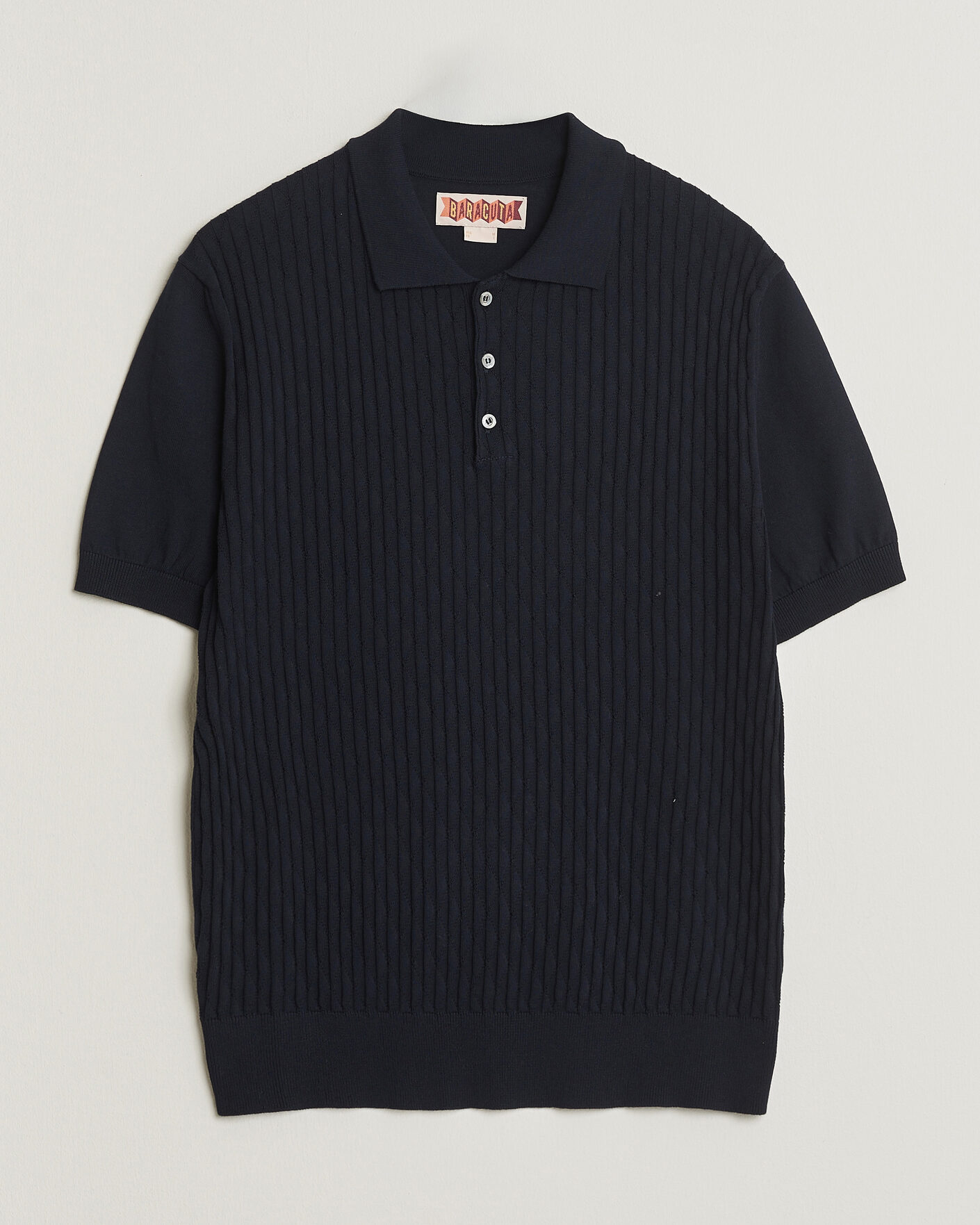 Hombres | Polos | Baracuta | Pattern Stich Polo Navy
