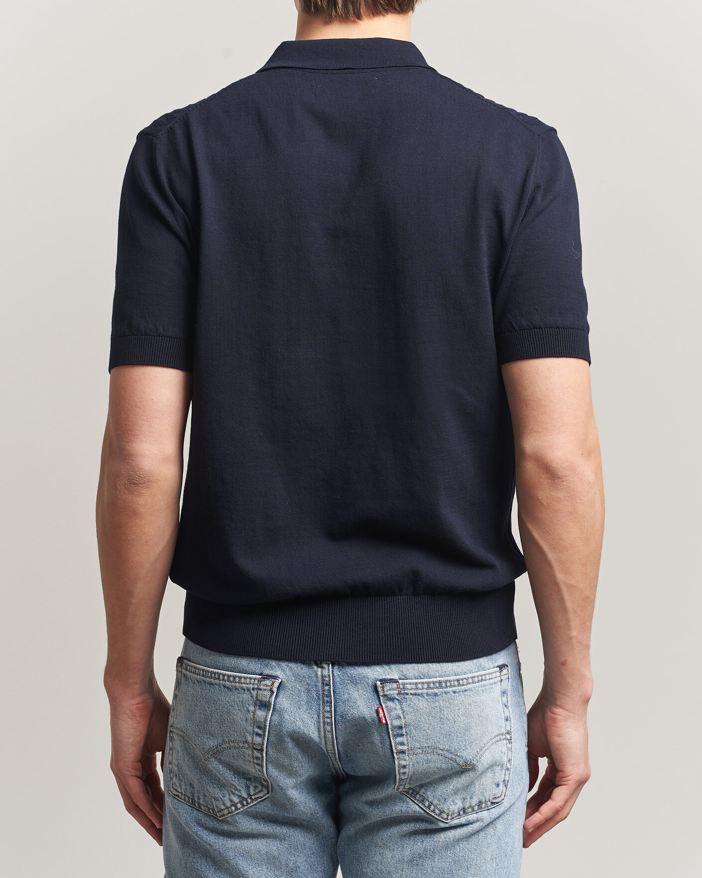 Hombres | Polos | Baracuta | Pattern Stich Polo Navy