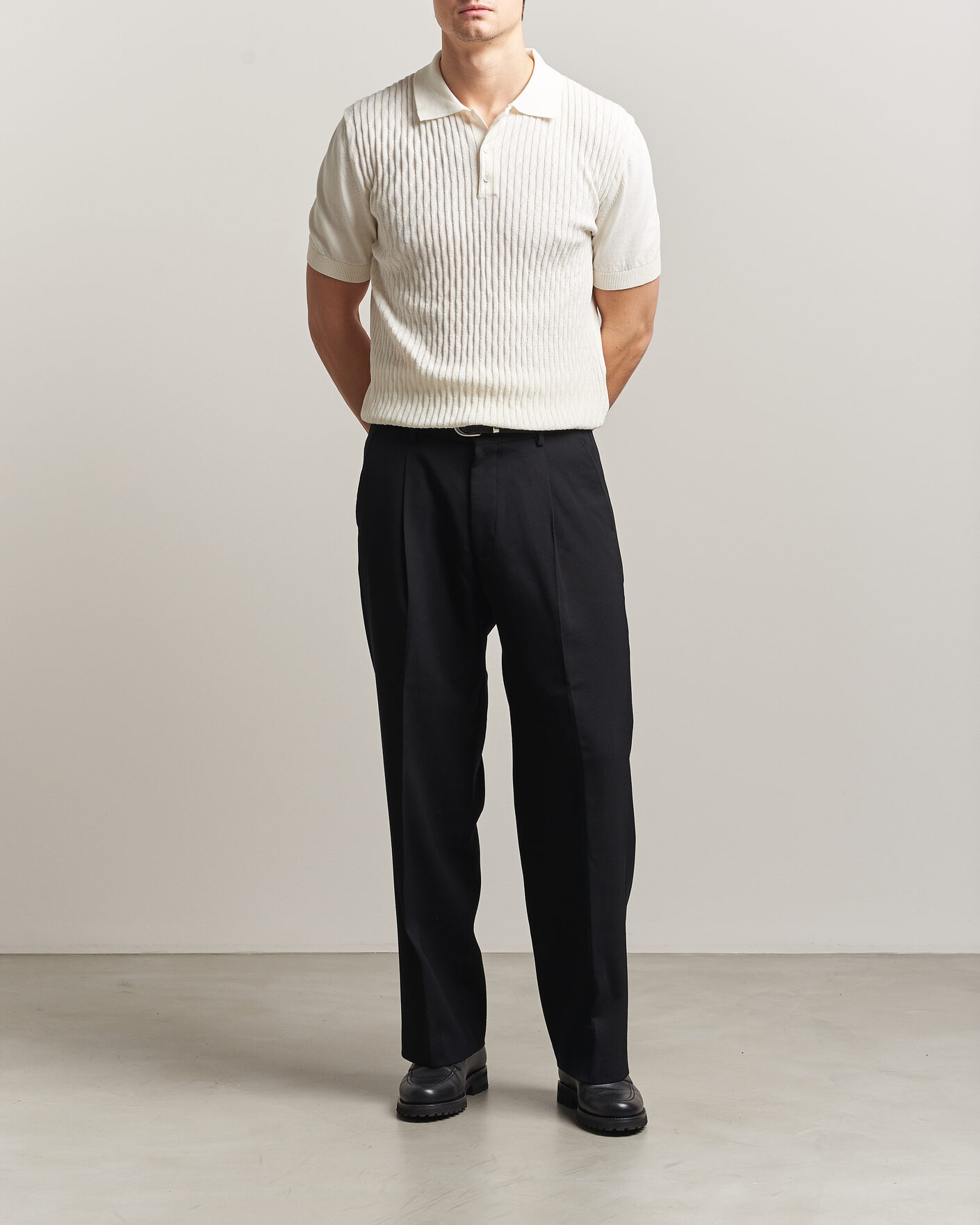 Hombres | Polos | Baracuta | Pattern Stich Polo Off White