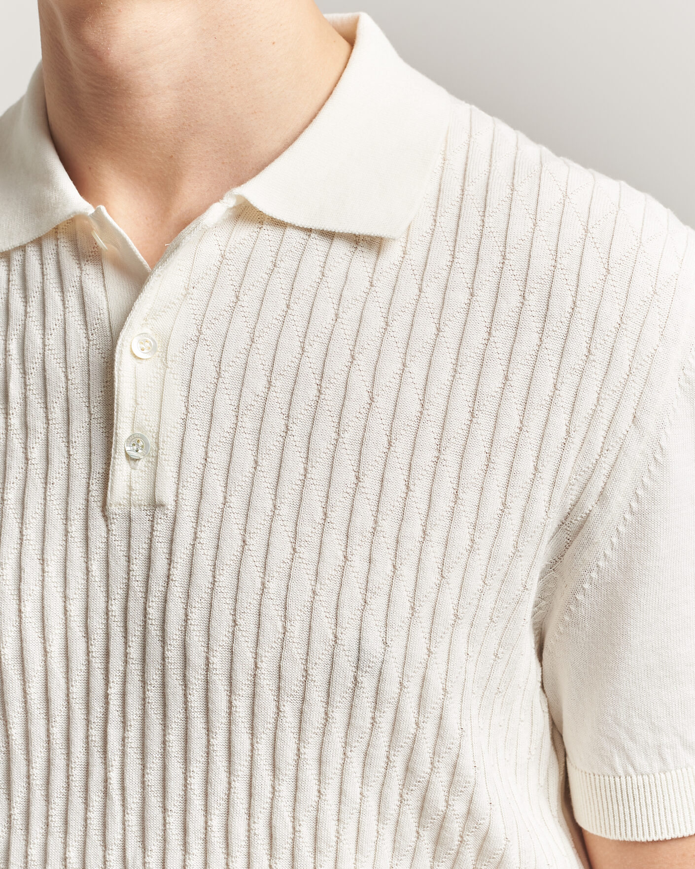 Hombres | Polos | Baracuta | Pattern Stich Polo Off White