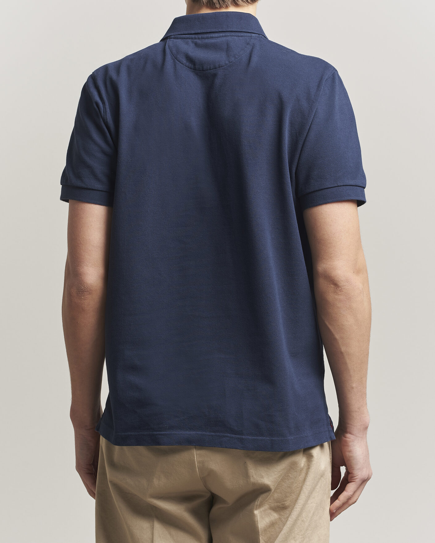 Hombres | Polos | Baracuta | Tartan Placket Piquet Polo Navy