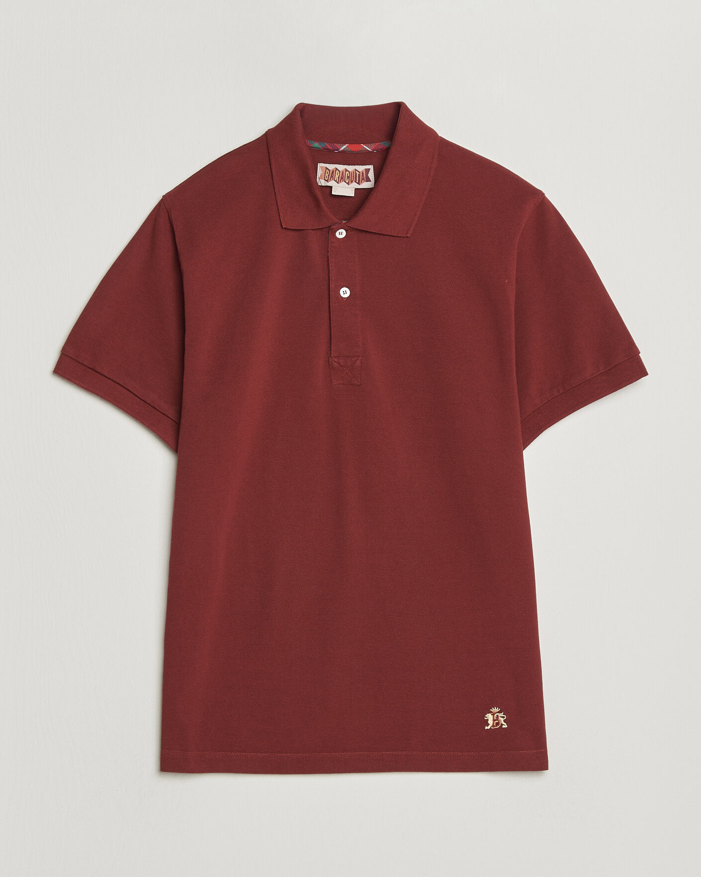 Hombres | Polos | Baracuta | Tartan Placket Piquet Polo Oxblood