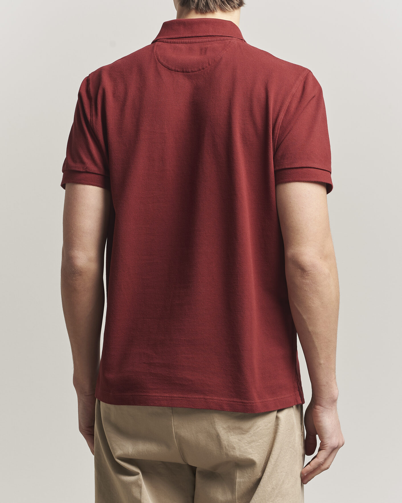 Hombres | Polos | Baracuta | Tartan Placket Piquet Polo Oxblood