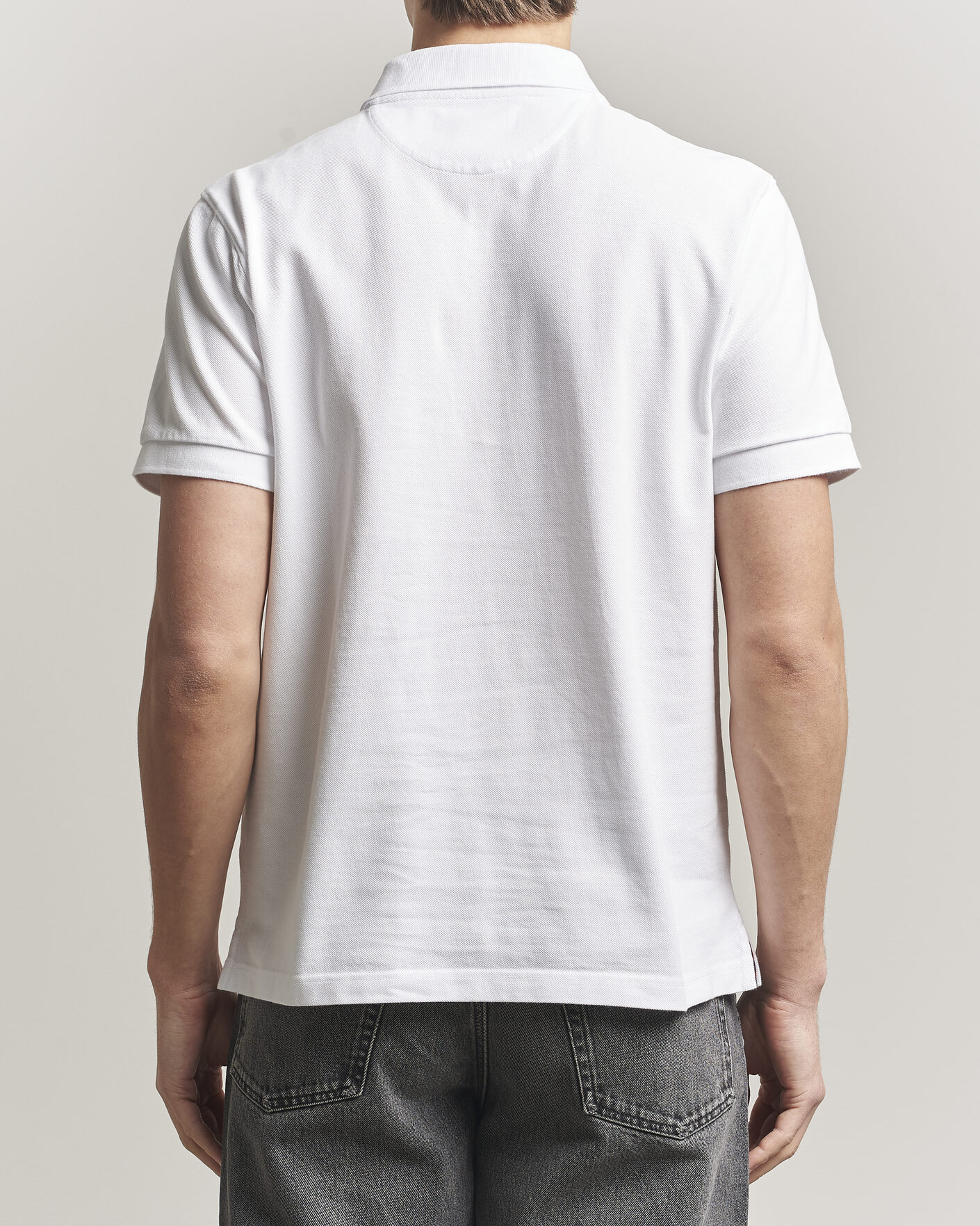 Hombres | Polos | Baracuta | Tartan Placket Piquet Polo Bone White