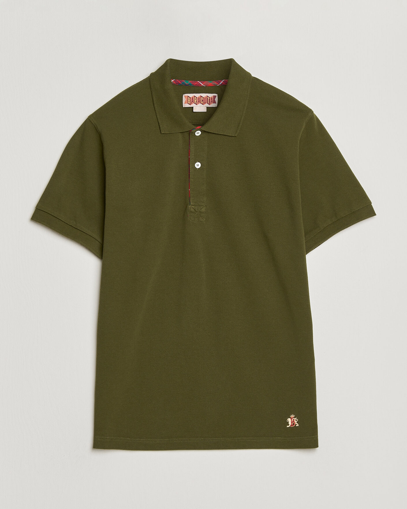 Hombres | Polos | Baracuta | Tartan Placket Piquet Polo Beech