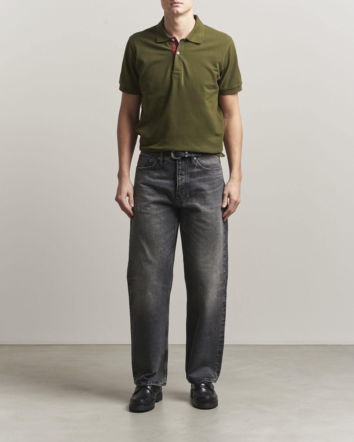 Hombres | Polos | Baracuta | Tartan Placket Piquet Polo Beech
