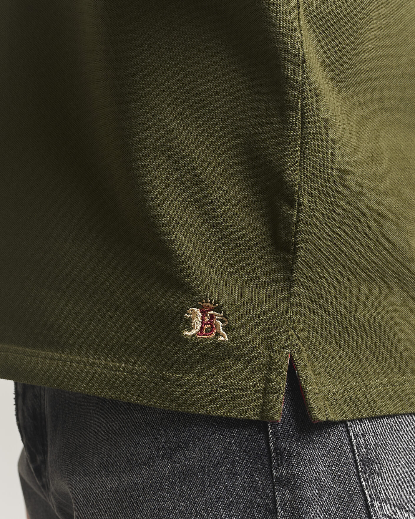 Hombres | Polos | Baracuta | Tartan Placket Piquet Polo Beech